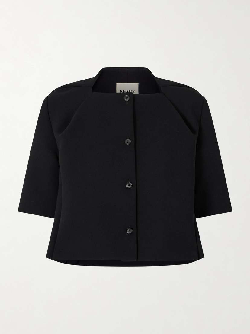 Khaite Franc Cropped Crepe Jacket