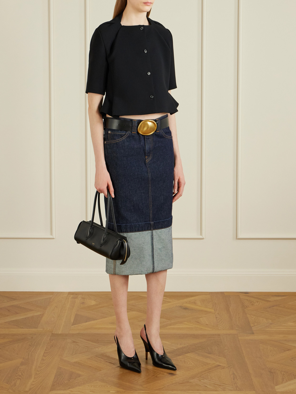 Khaite Franc Folded-neckline Button-fastening Jacket In Multi