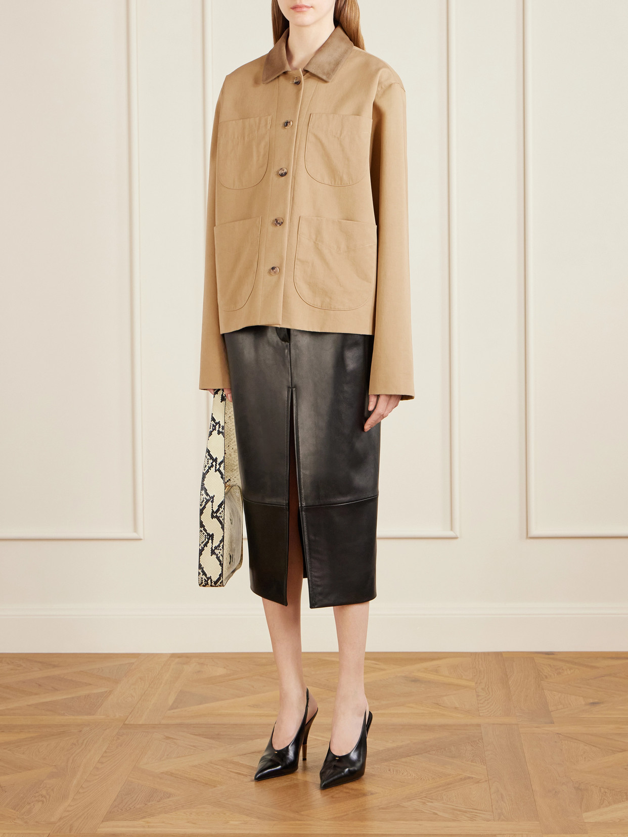 Wyatt Suede-Trimmed Cotton-Gabardine Jacket
