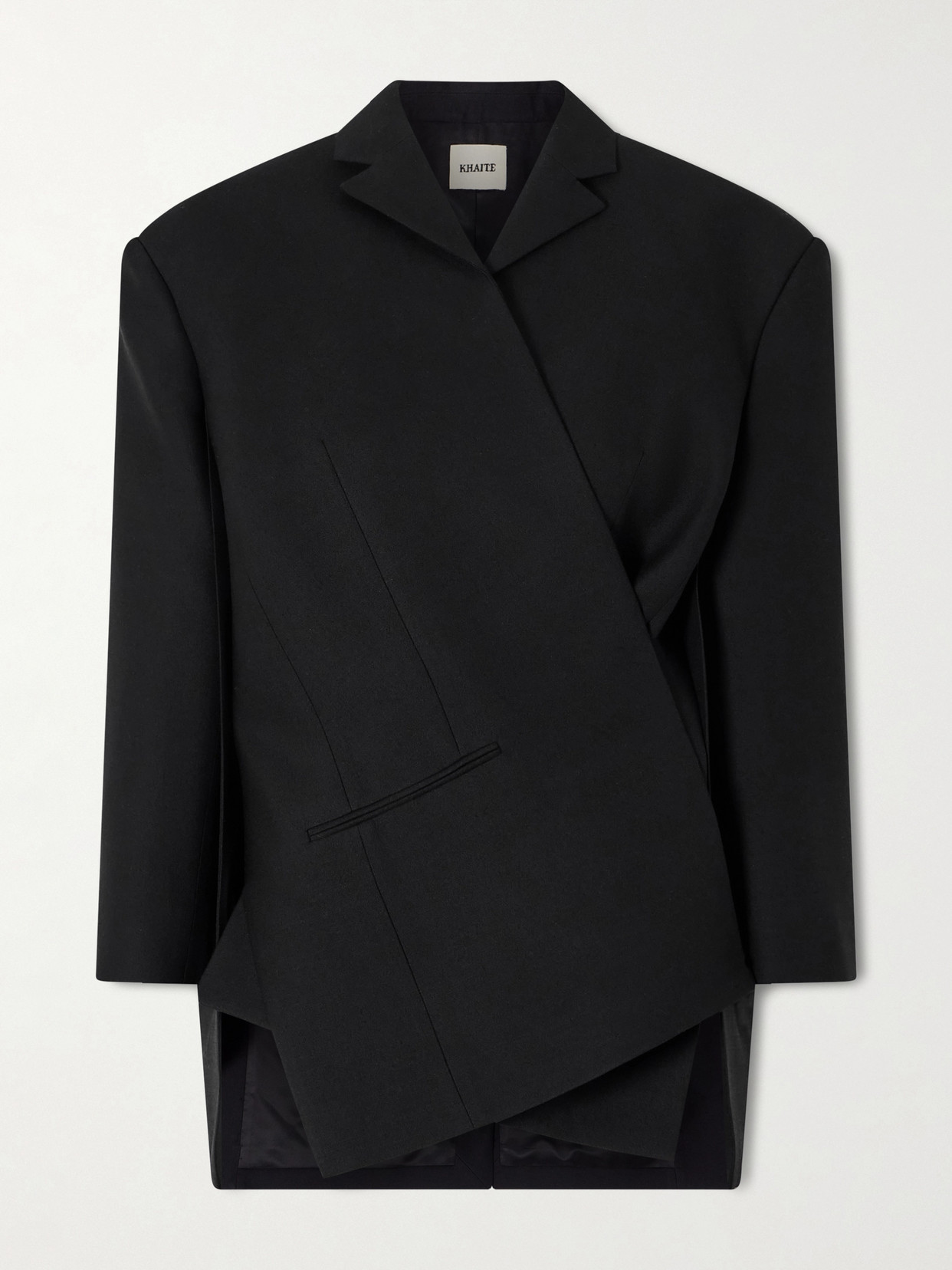 Khaite Palto Wool And Silk-blend Cady Blazer In Black