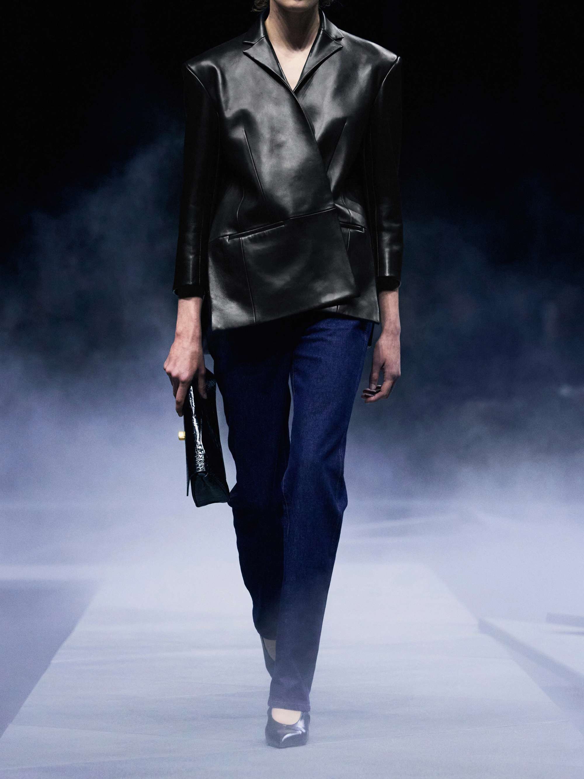 KHAITE Asymmetric paneled leather blazer | NET-A-PORTER
