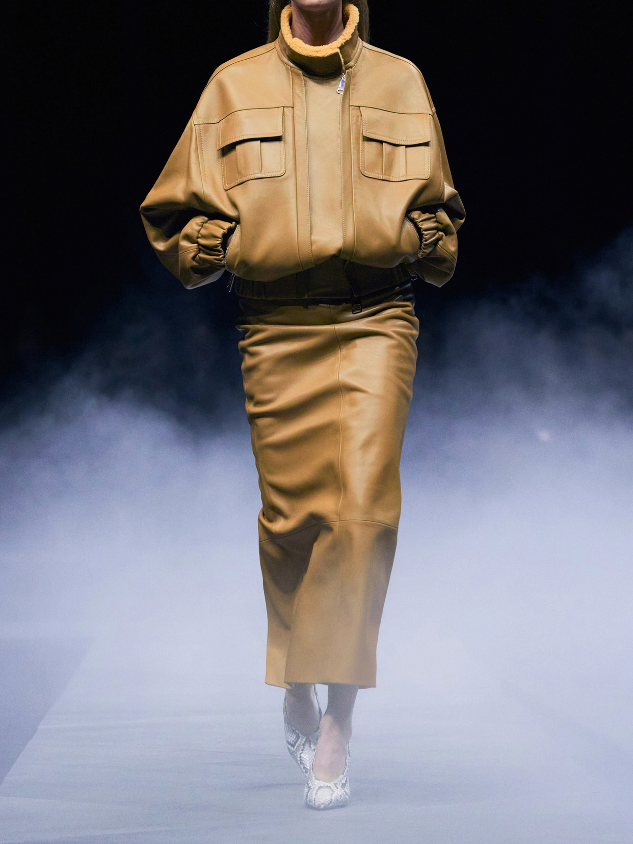 Khaite Malone Shearling Bomber Jacket In Neutral