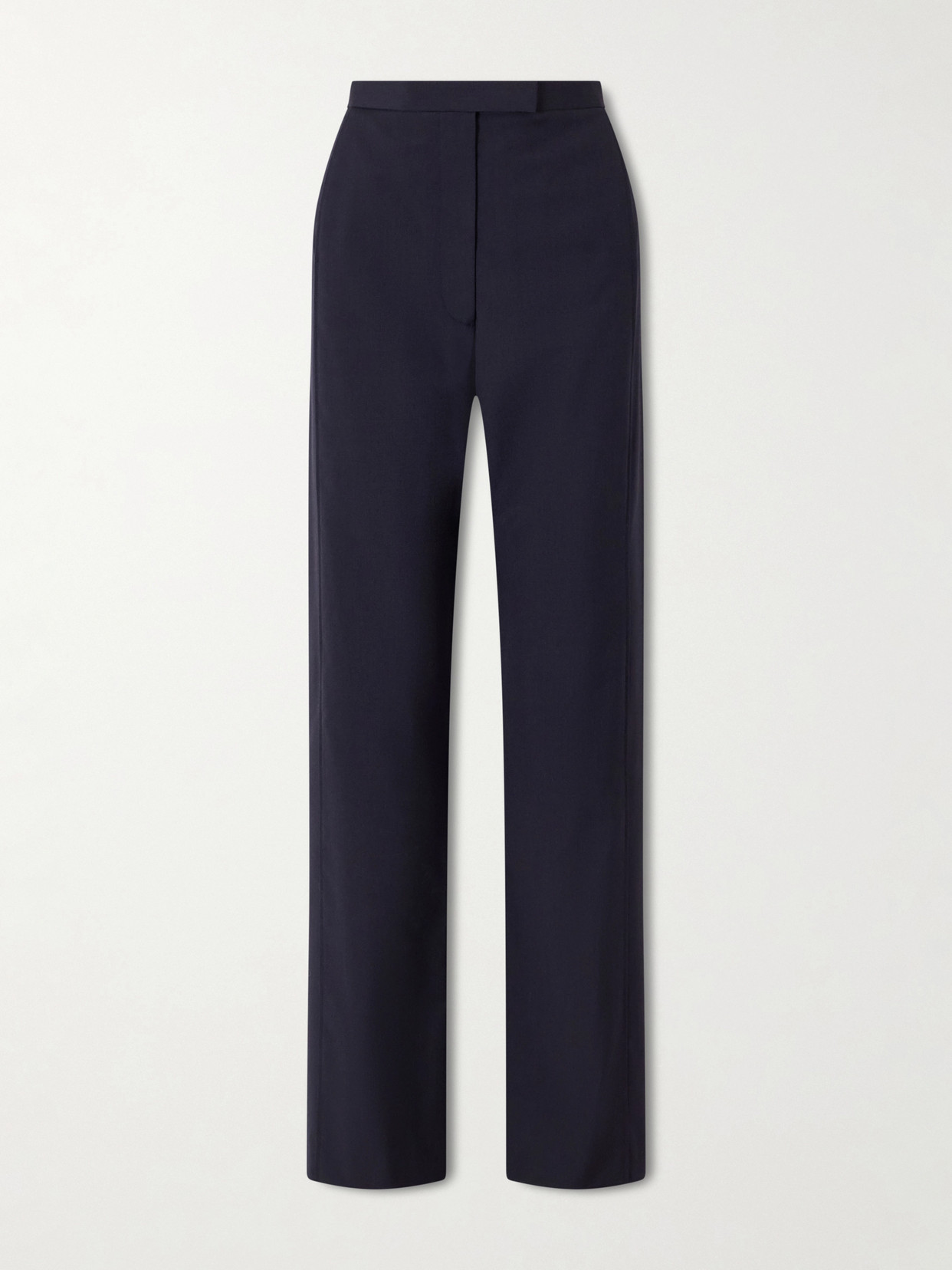 Khaite Borden Wool Straight-leg Trousers In Blue