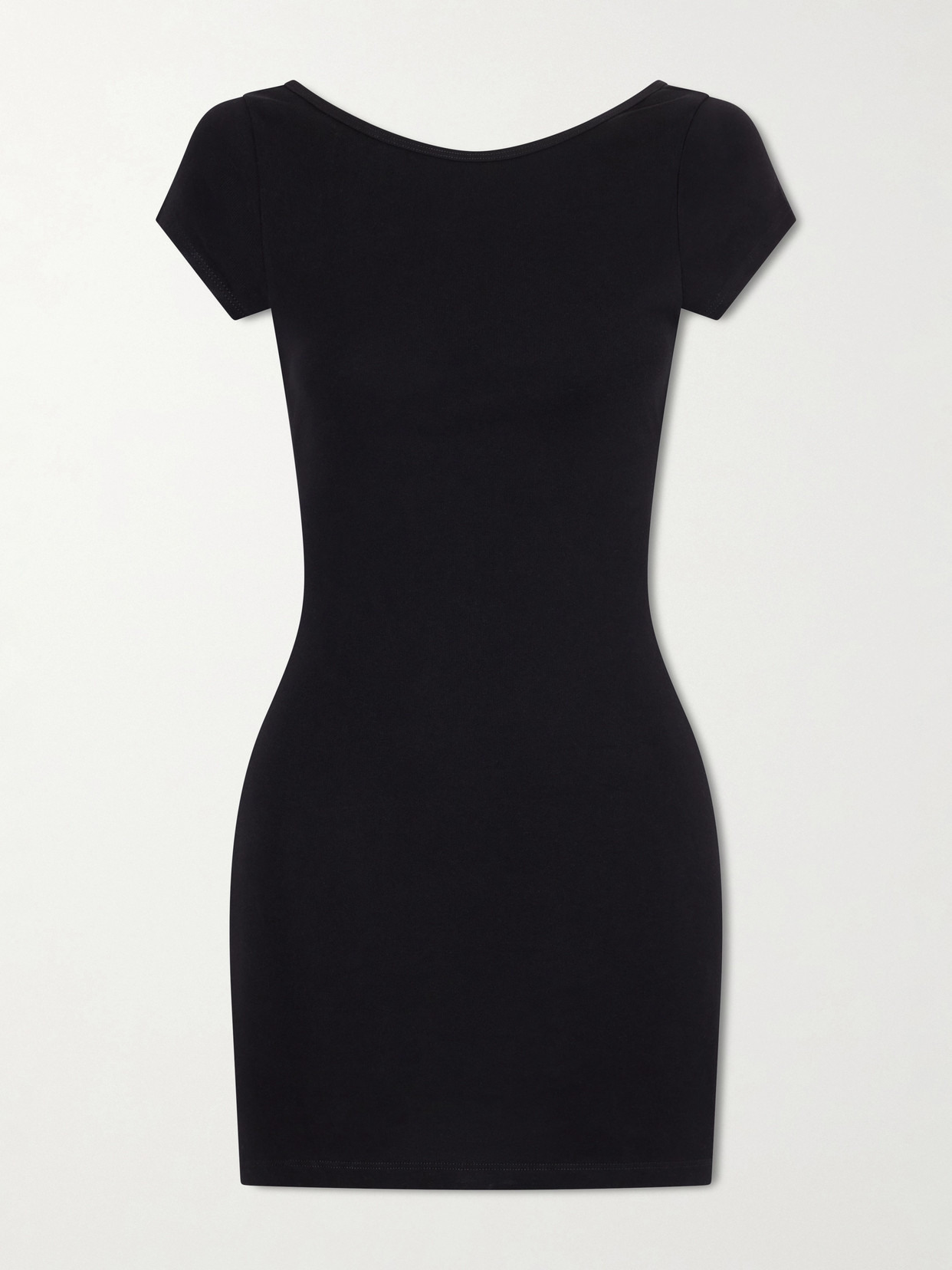 Matteau Open-back Cotton-jersey Mini Dress In Black