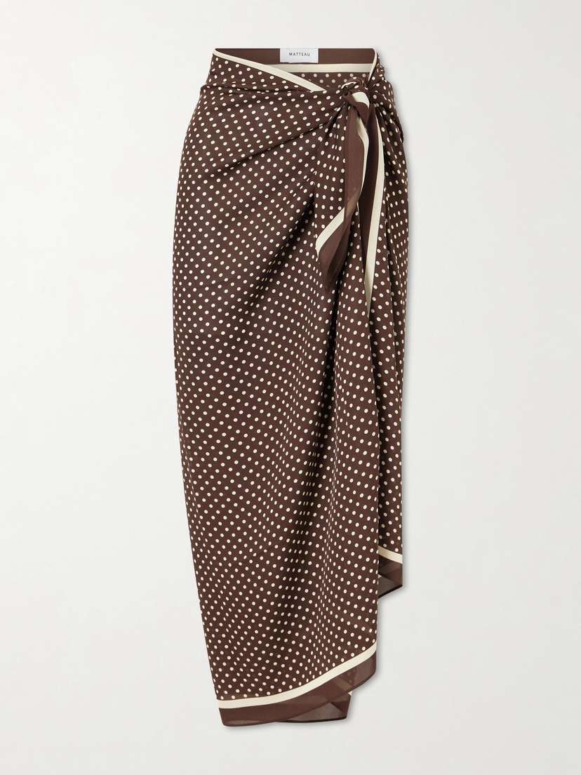 Matteau Polka-dot Silk-georgette Pareo