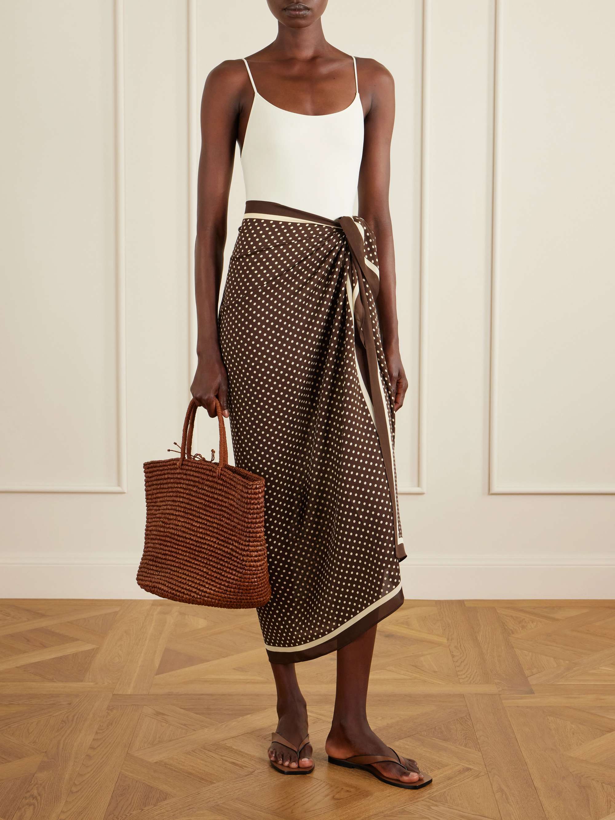 MATTEAU Printed silk-georgette pareo