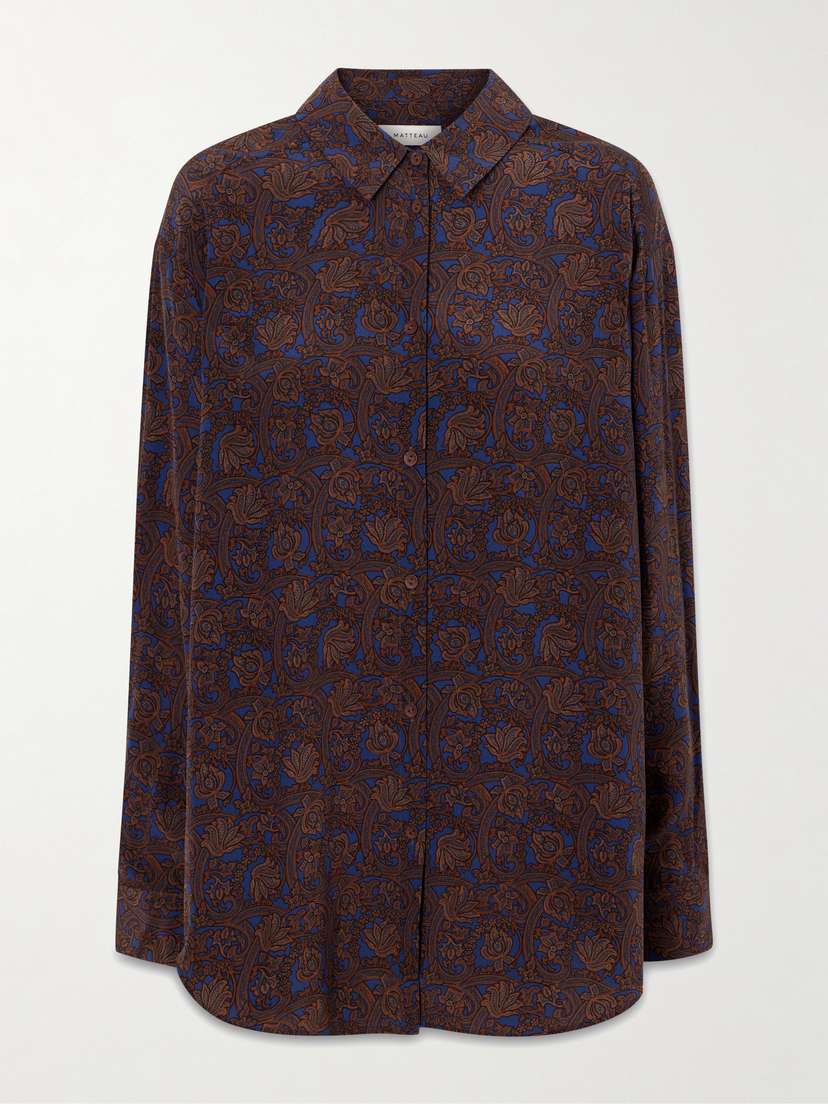 Matteau Printed Silk-crepe De Chine Shirt