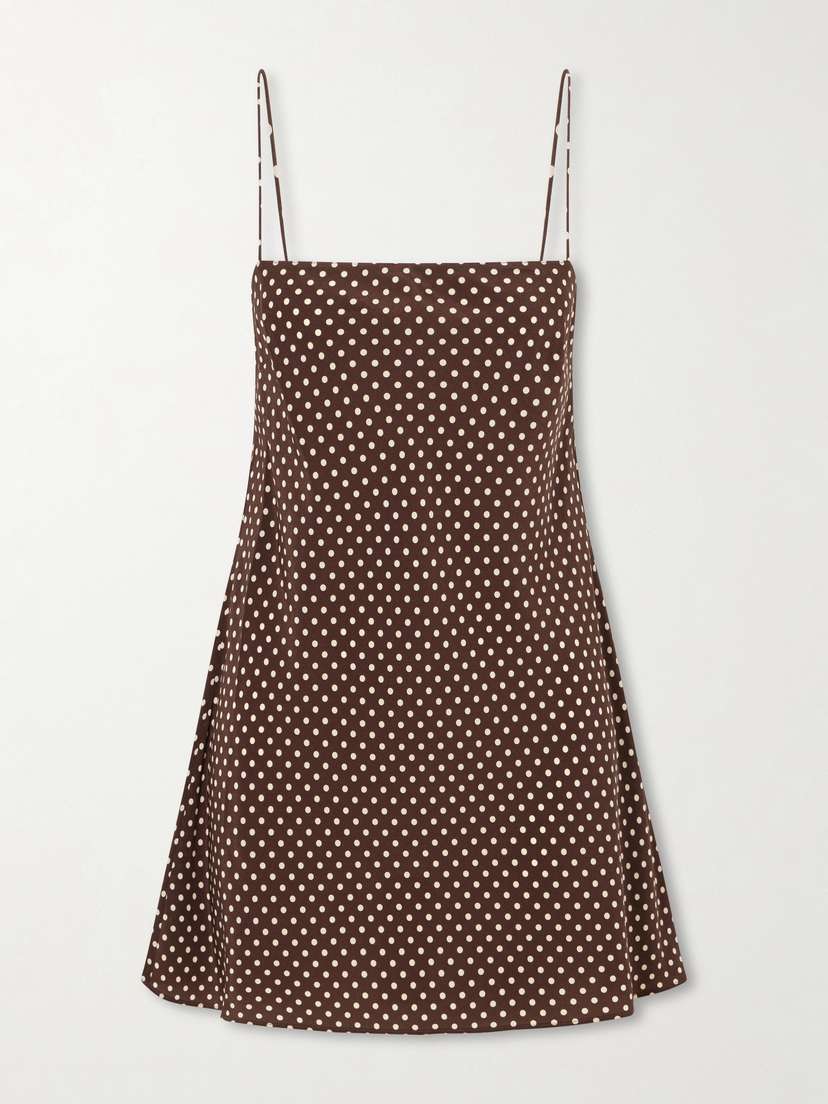 Matteau Polka-dot Silk-crepe De Chine Mini Dress
