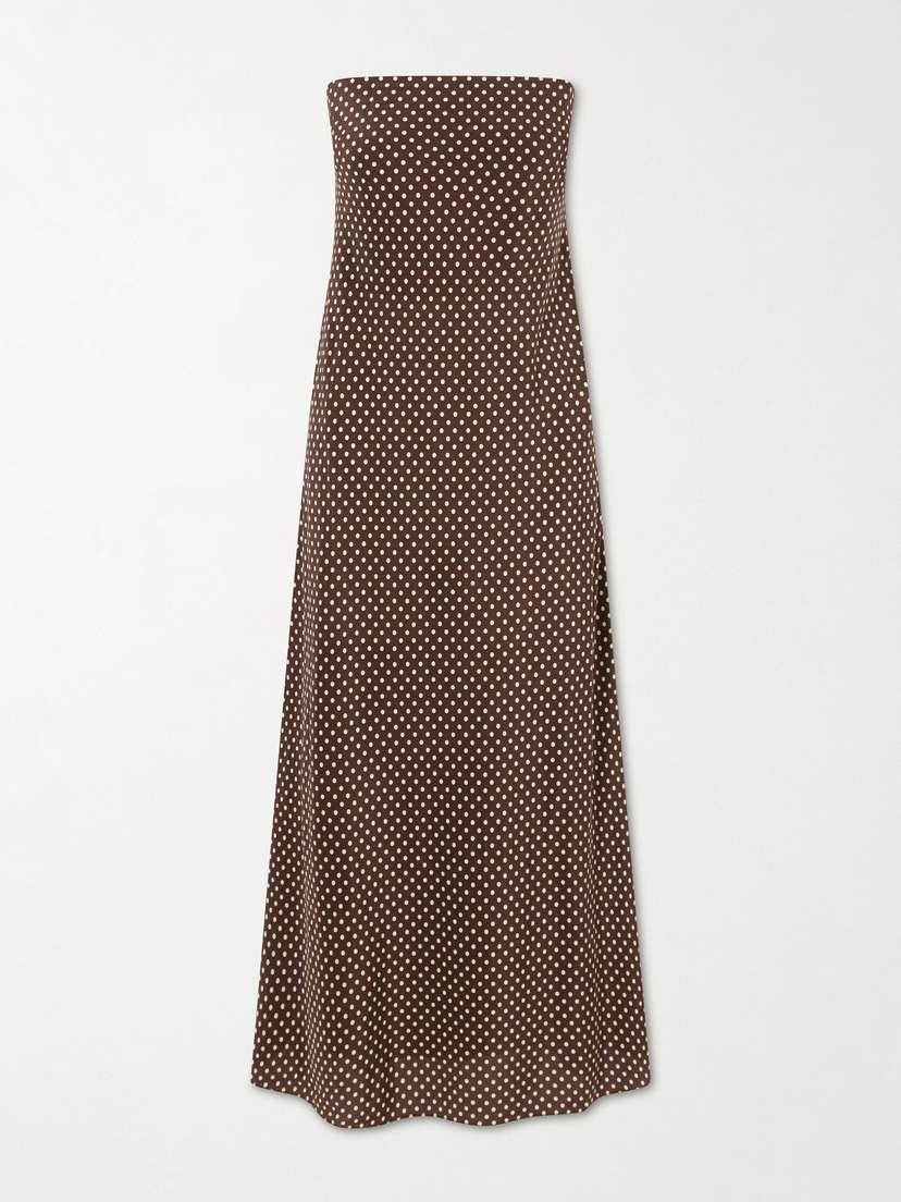 Matteau Bias Polka-dot Silk-crepe De Chine Midi Dress