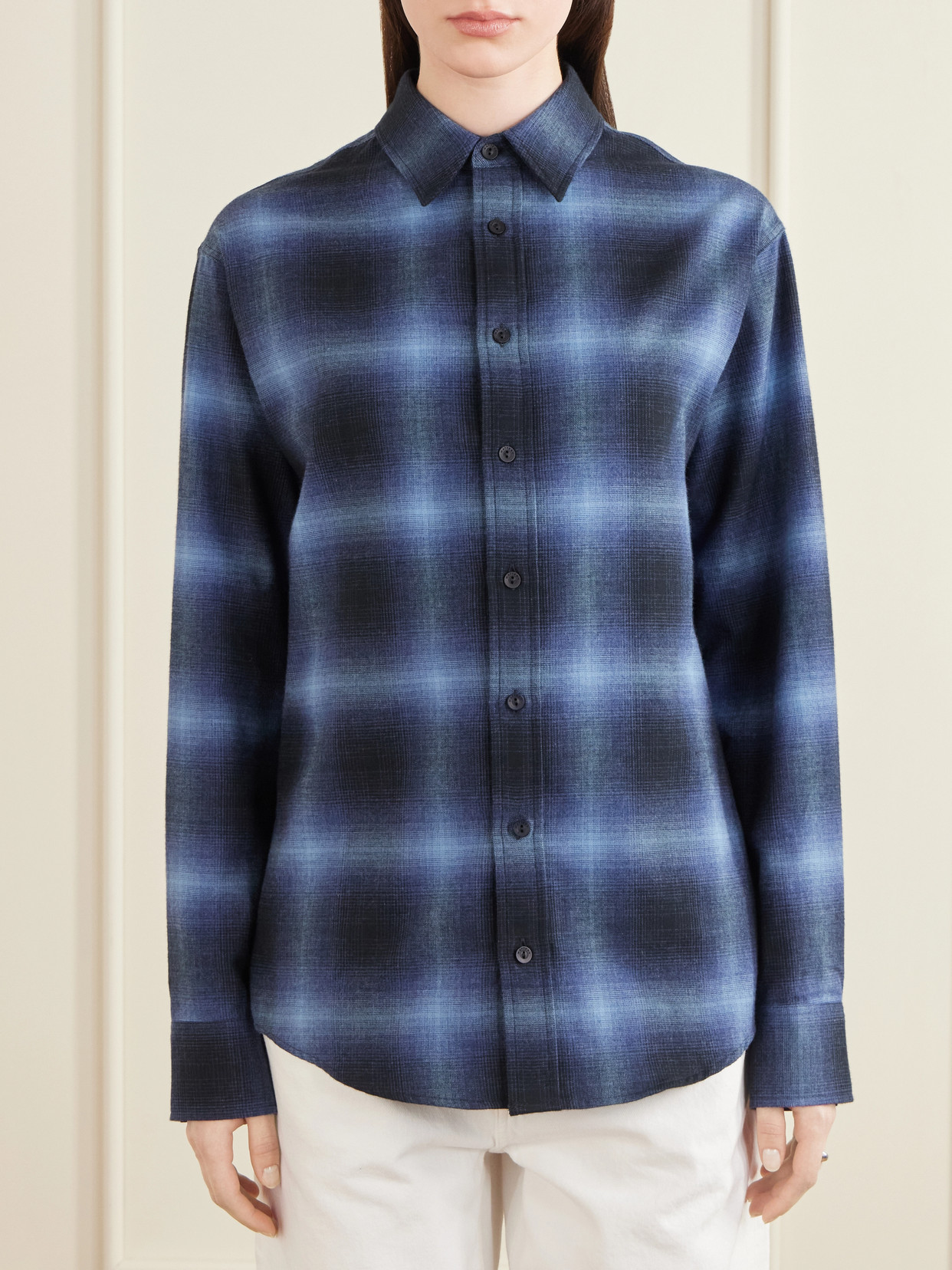 Checked Cotton-Flannel Shirt