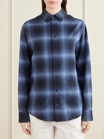 Matteau Checked cotton-flannel shirt