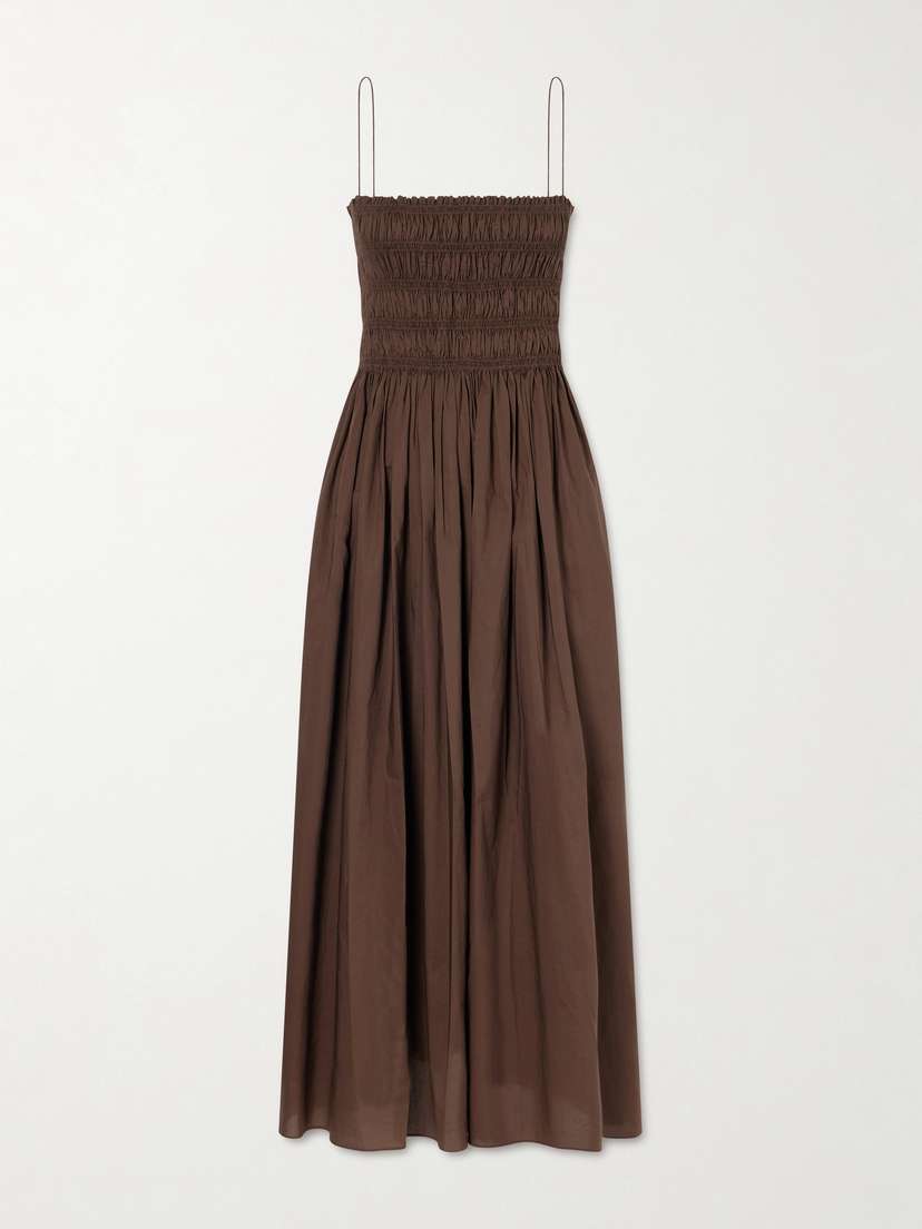 Matteau Shirred Organic Cotton Midi Dress