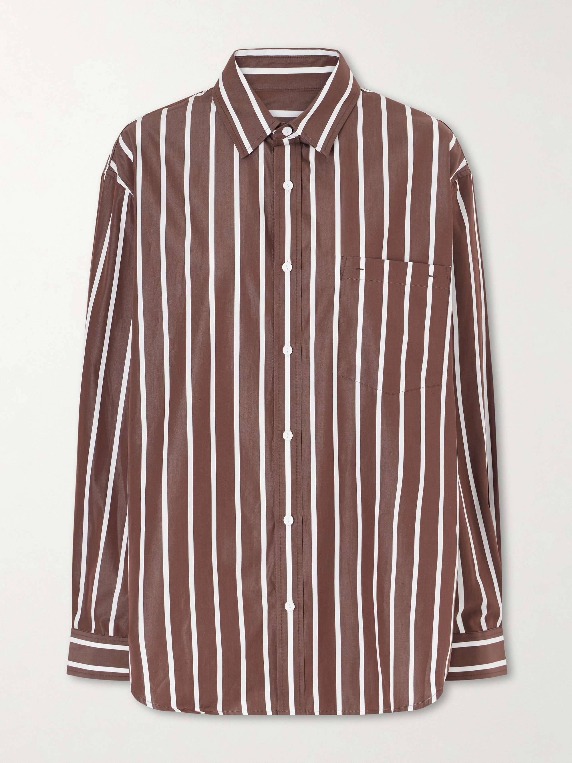 MATTEAU Striped organic cotton-poplin shirt