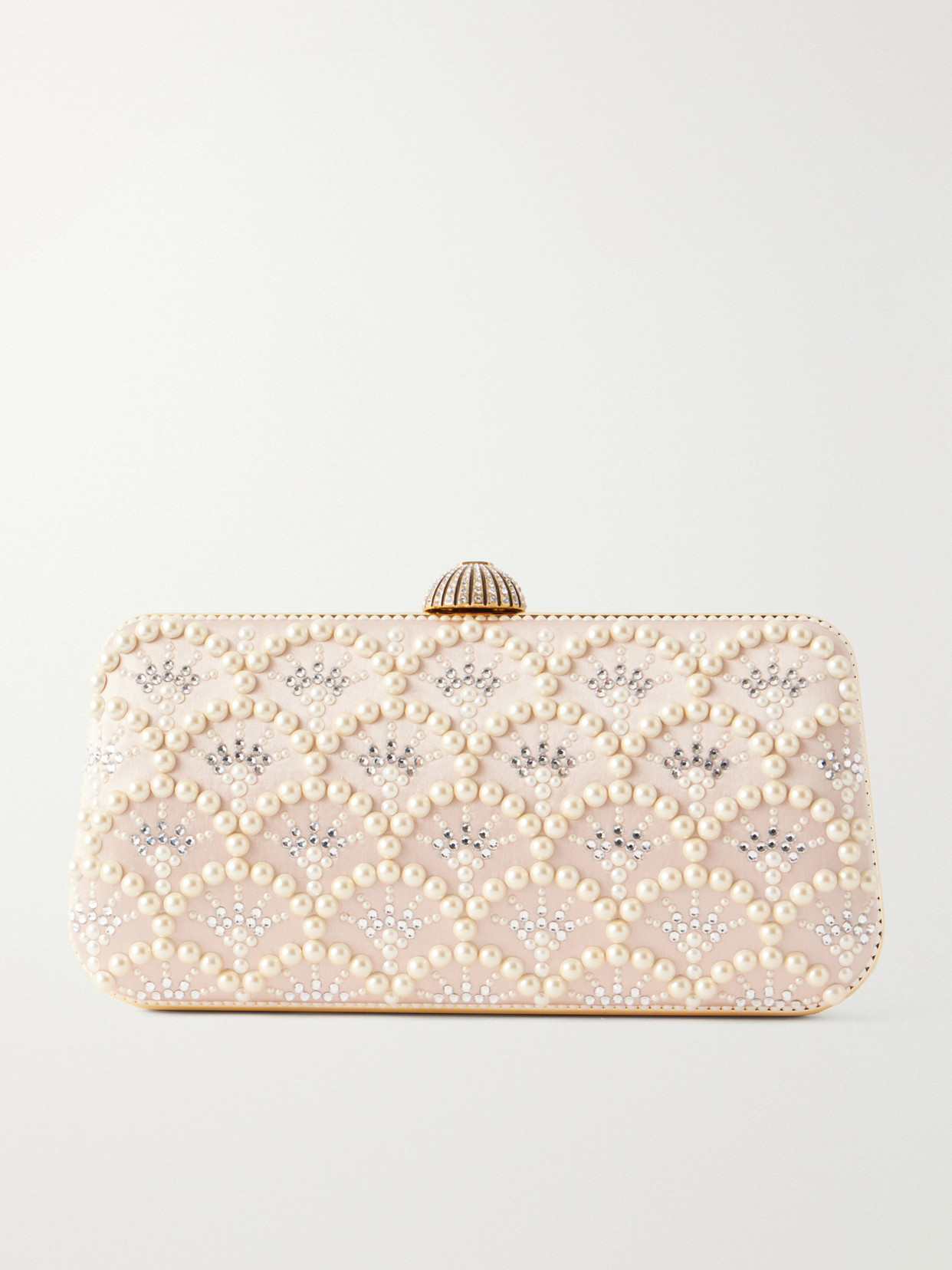 Valentino Garavani Carry Secrets Embellished Satin Clutch In Orange