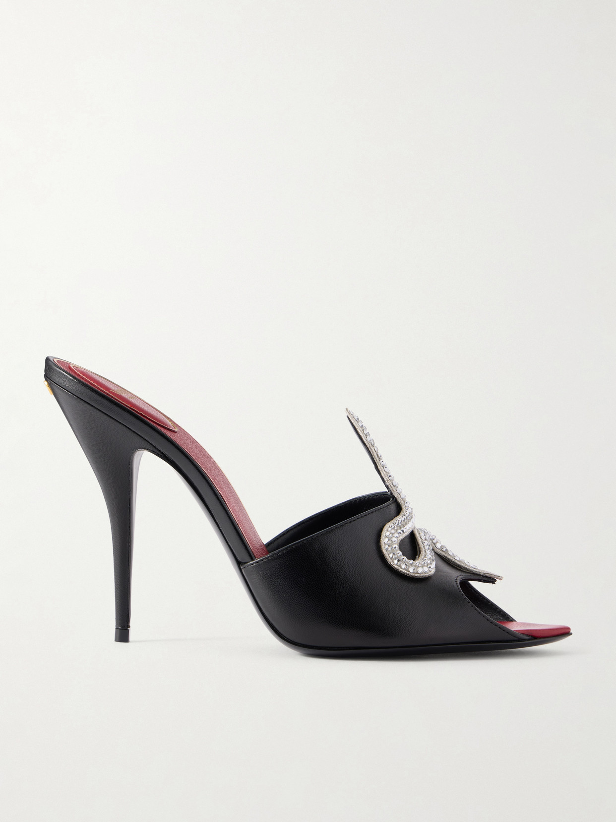 Valentino Garavani Coeur Vipère Leather Pumps In Black