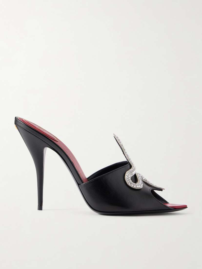 Valentino Garavani — Coeur Vipère 105 crystal-embellished leather mules