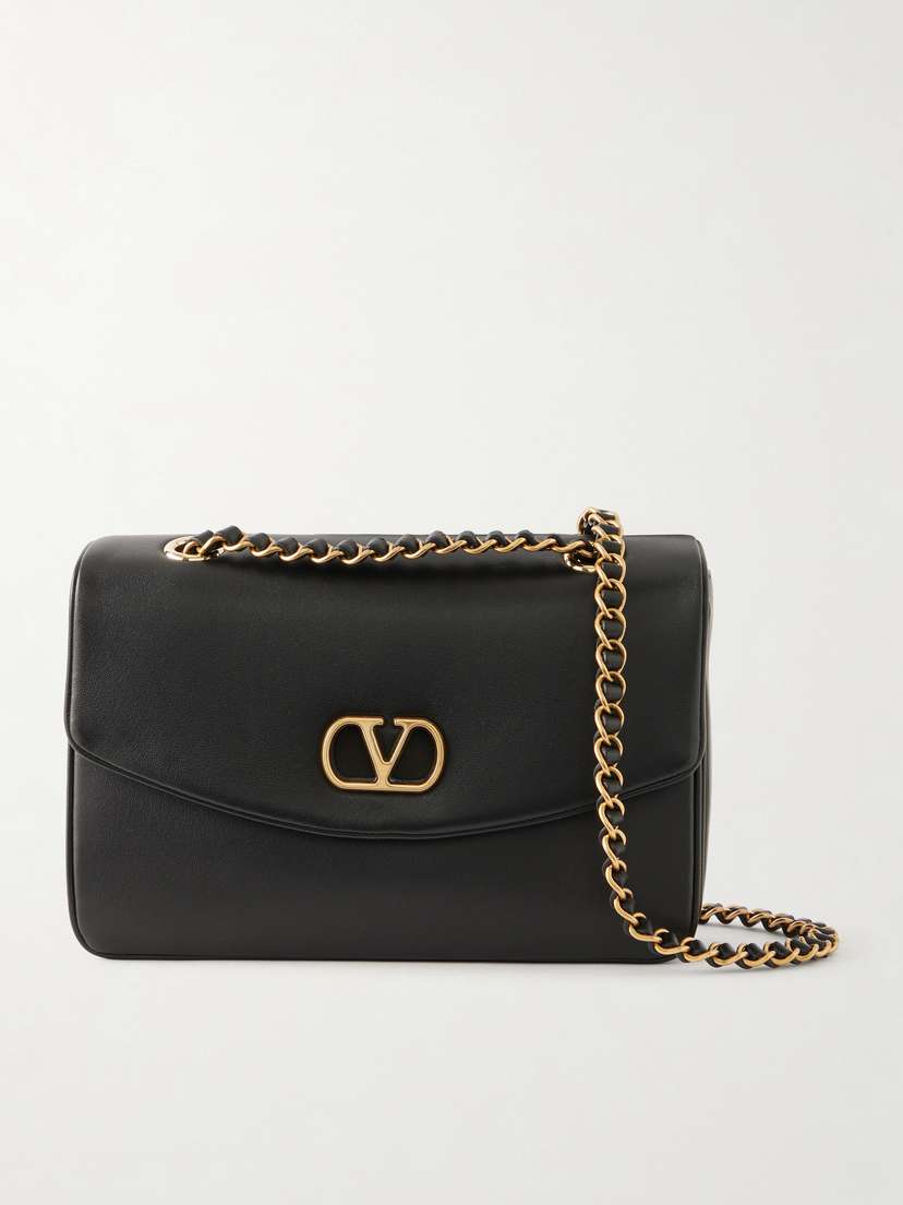 Valentino Garavani Djuna Embellished Leather Shoulder Bag