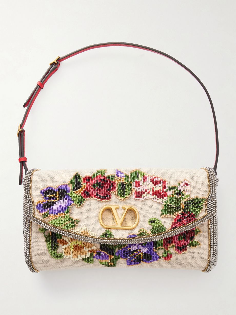 DeVain sequin-embellished cloqué shoulder bag