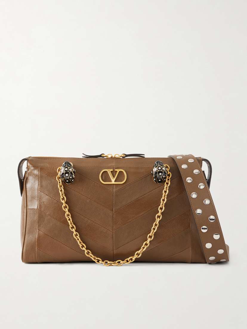 Valentino Garavani Panthea Medium Embellished Leather Shoulder Bag
