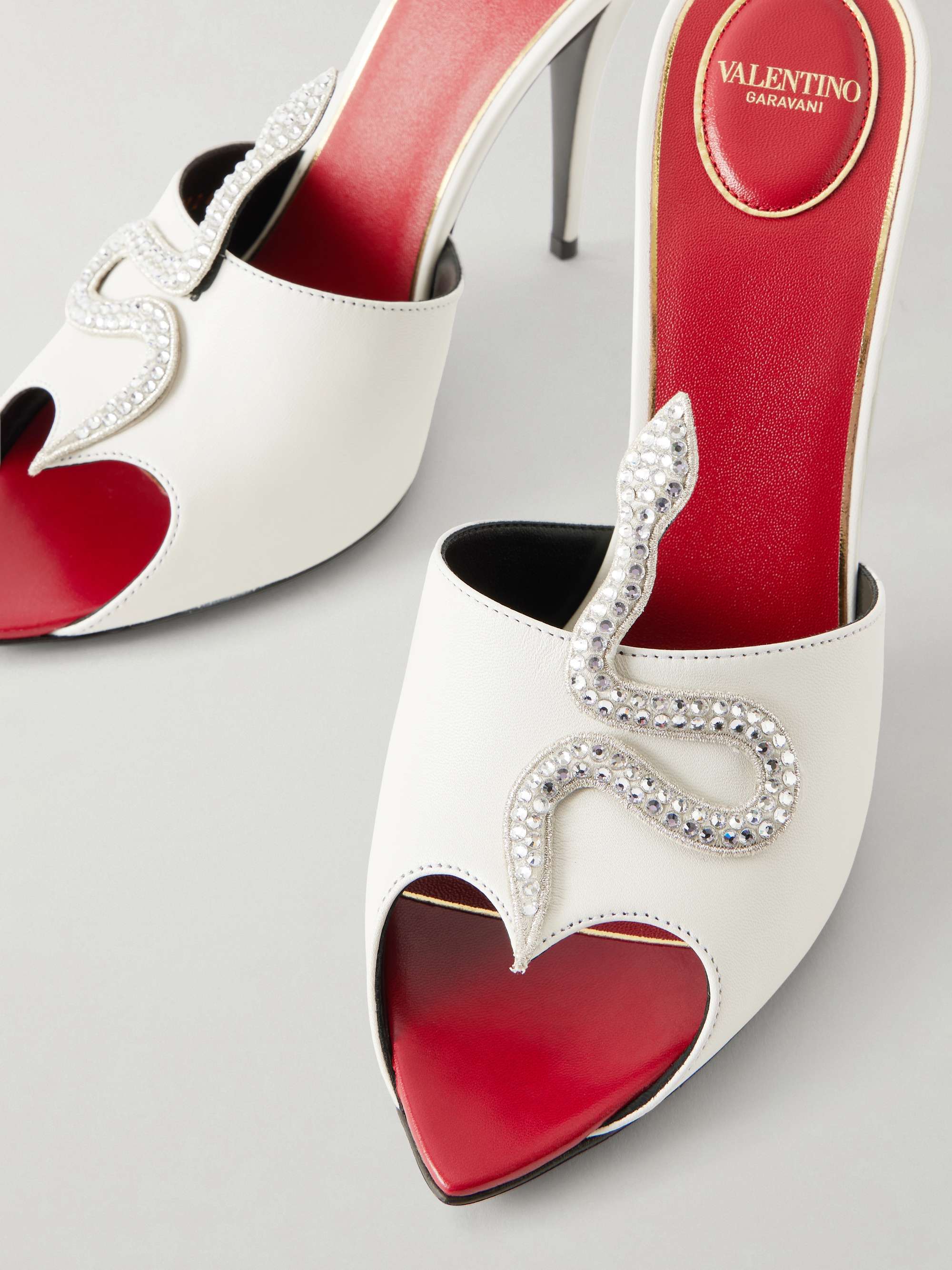 VALENTINO GARAVANI Coeur Vipère 105 crystal-embellished leather