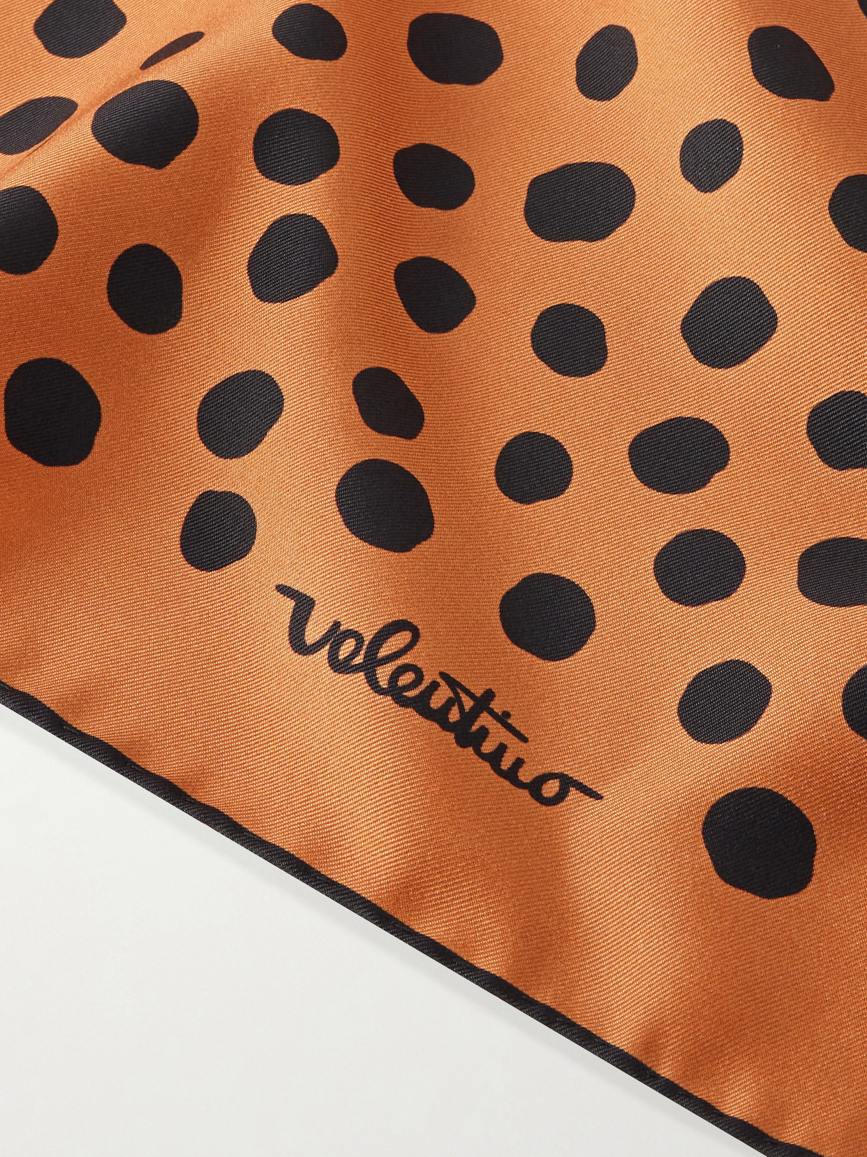 Valentino Garavani Dalmatian Polka Dot Silk Square Scarf In Brown