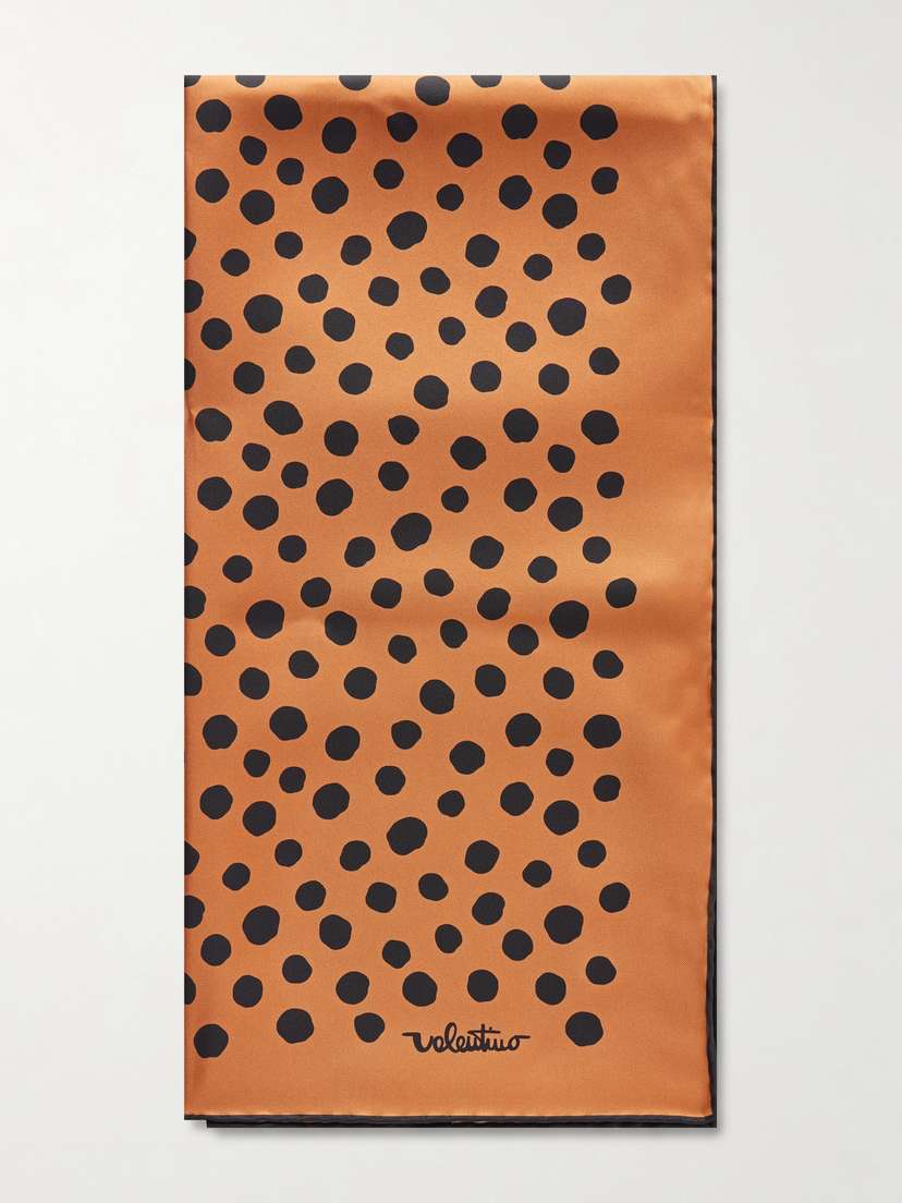 Valentino Garavani Polka-dot Silk-twill Scarf