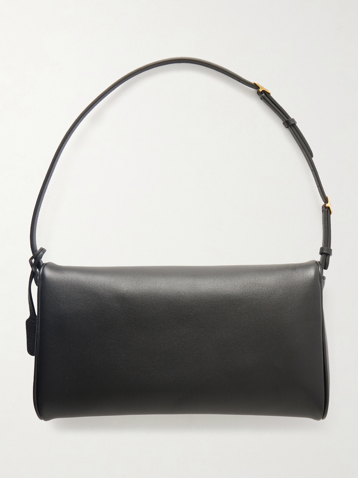 Valentino Devain Leather Shoulder Bag With Metal Vlogo Signature In Black