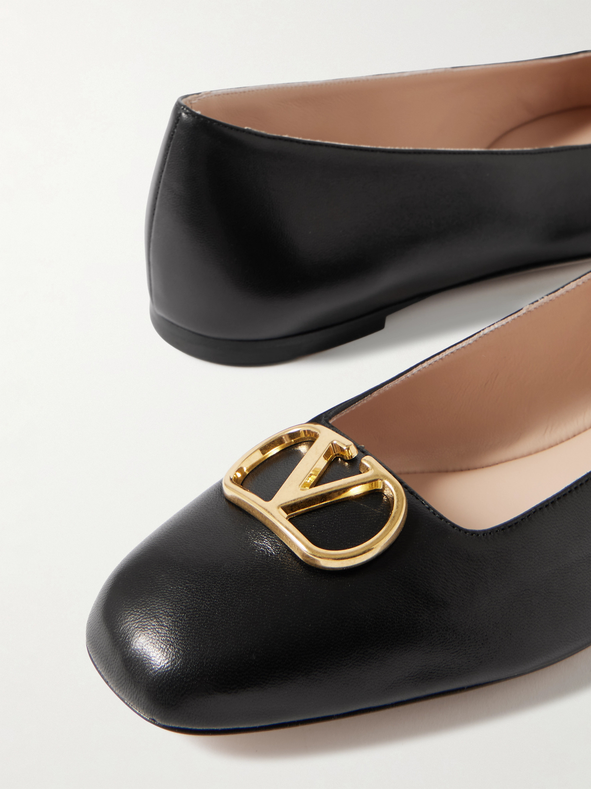Valentino Garavani VLogo embellished leather ballet flats thumbnail