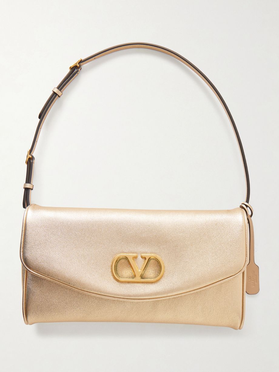 DeVain metallic leather shoulder bag