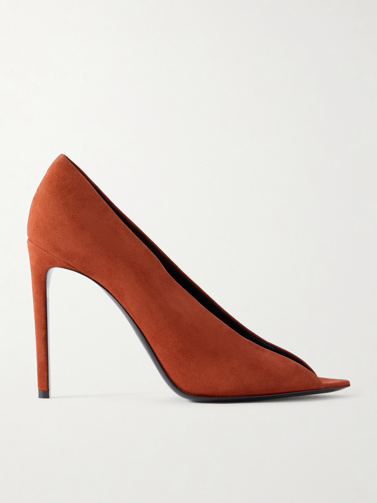 Valentino Garavani Révélé Pvc-trimmed Suede Sandals In Orange