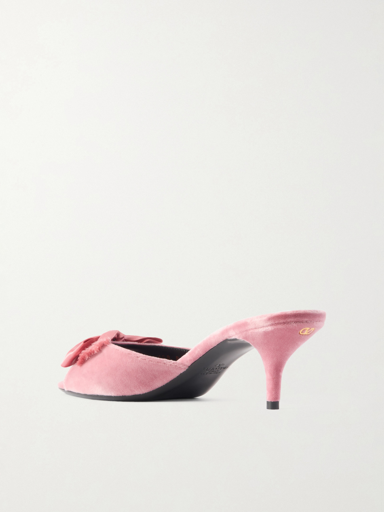 Valentino Garavani Marie A Velvet Slide Sandal 55mm Woman Pink 38