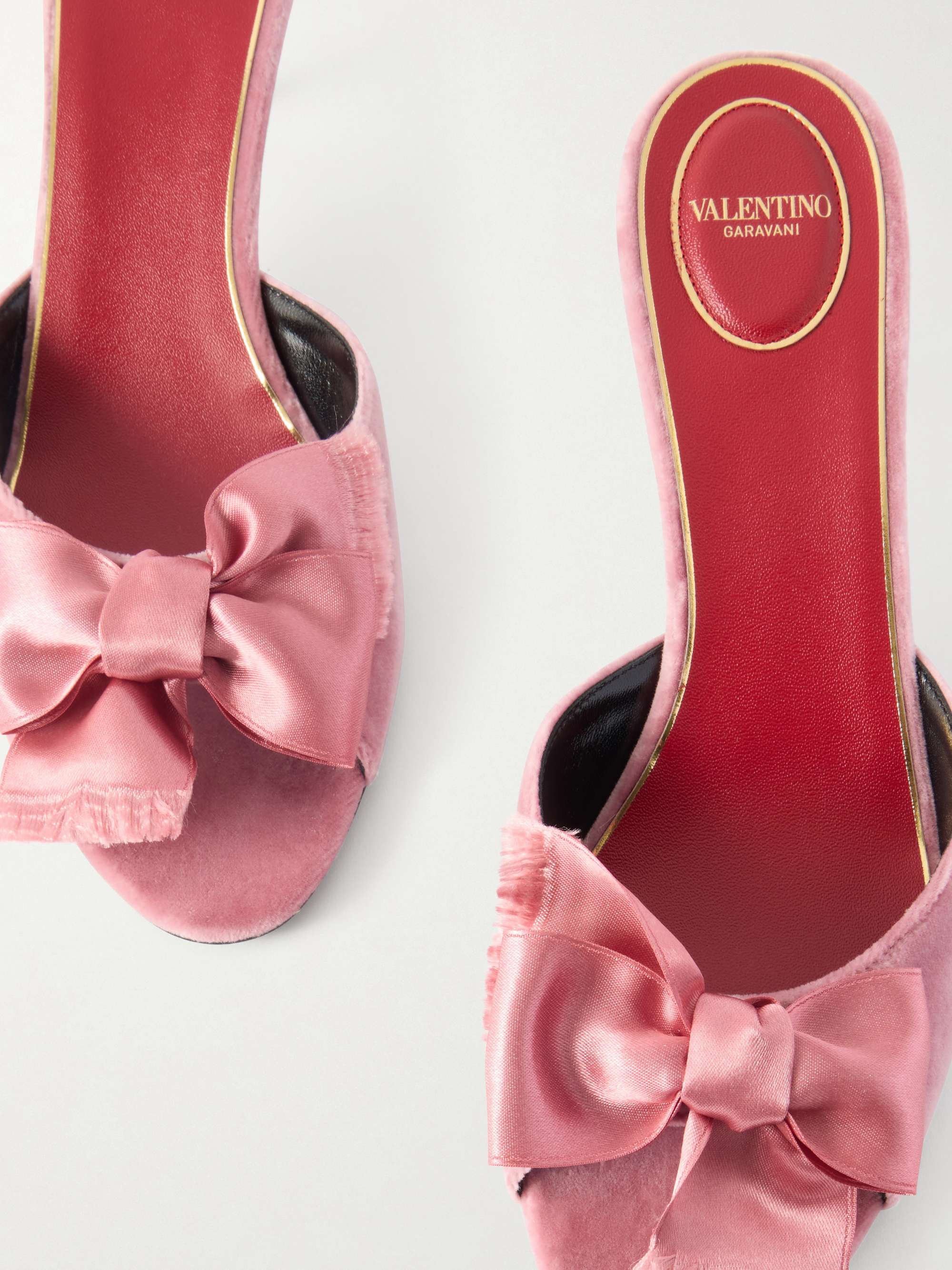 ひまりんValentino パンプス 38 VALENTINO GARAVANI Marie A 55 bow-detailed satin-trimmed velvet
