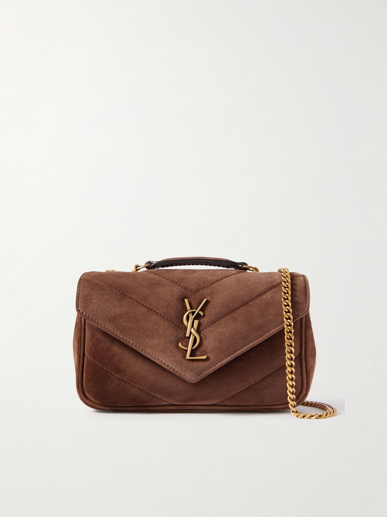 Loulou Mini Matelasse Suede Shoulder Bag