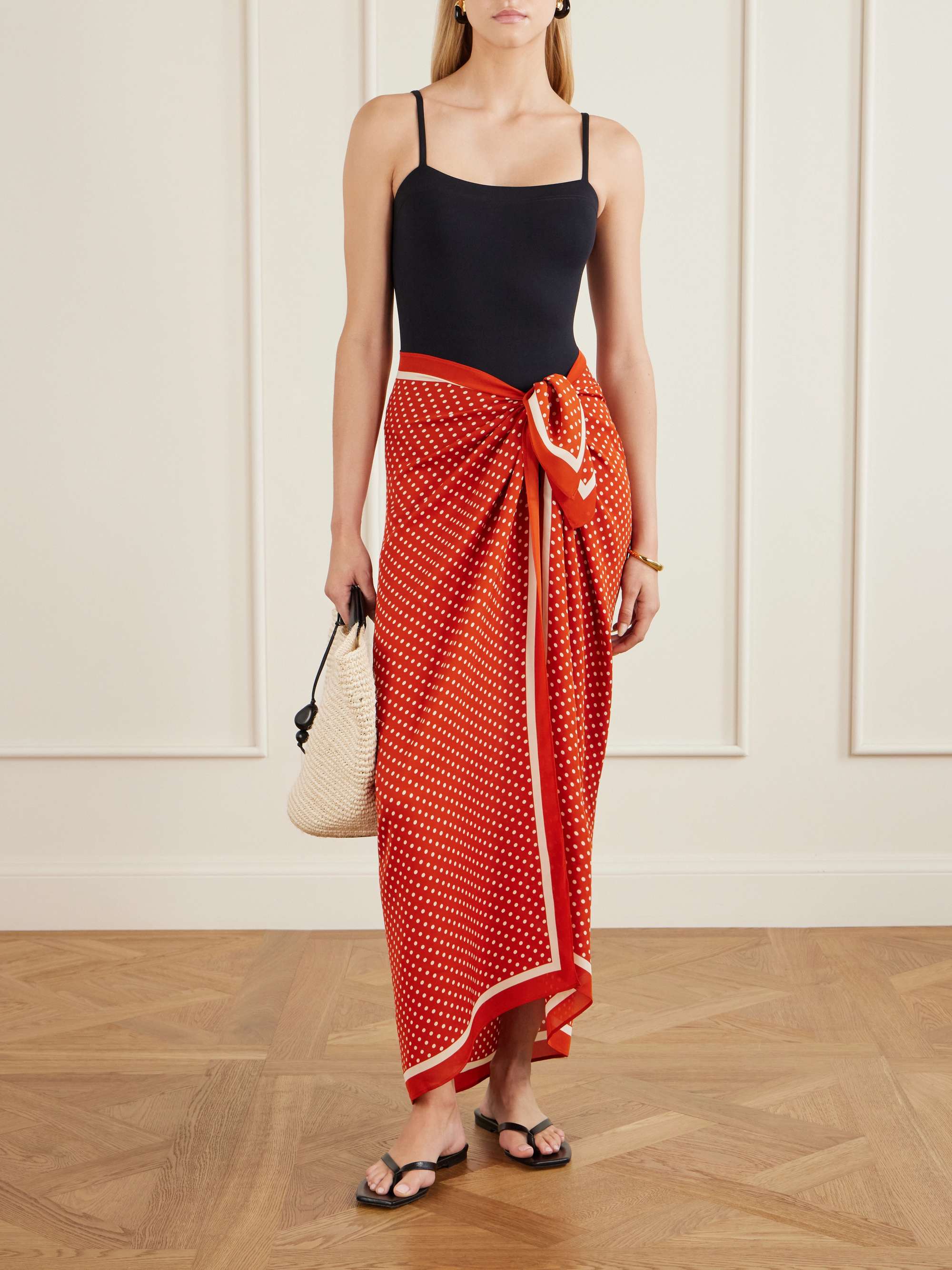 MATTEAU Printed silk-georgette pareo