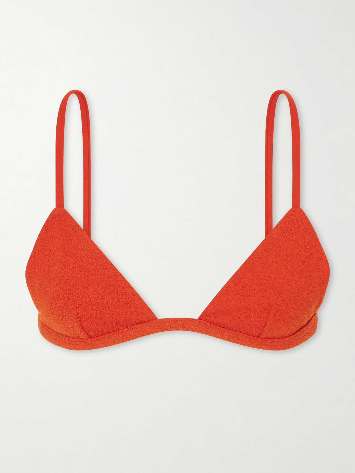 Matteau Crinkled Triangle Bikini Top In Red