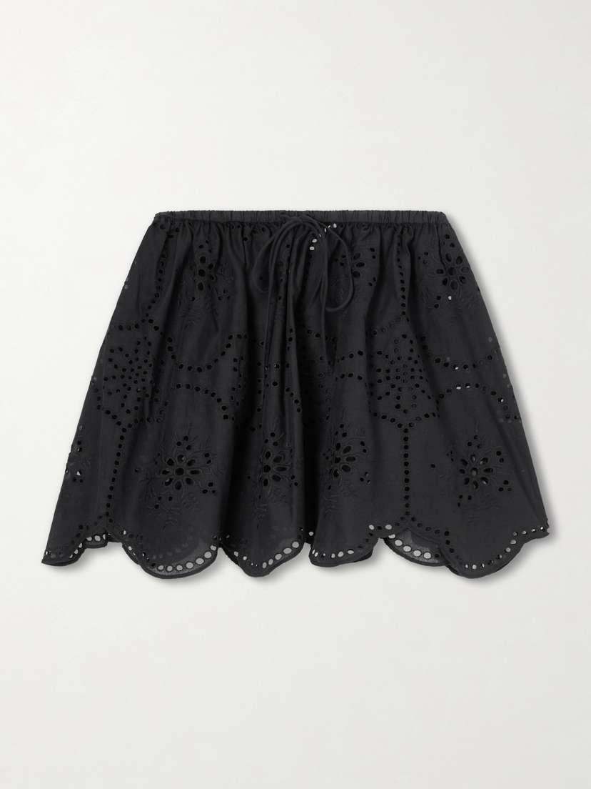 Matteau Scalloped Broderie Anglaise-trimmed Cotton Mini Skirt