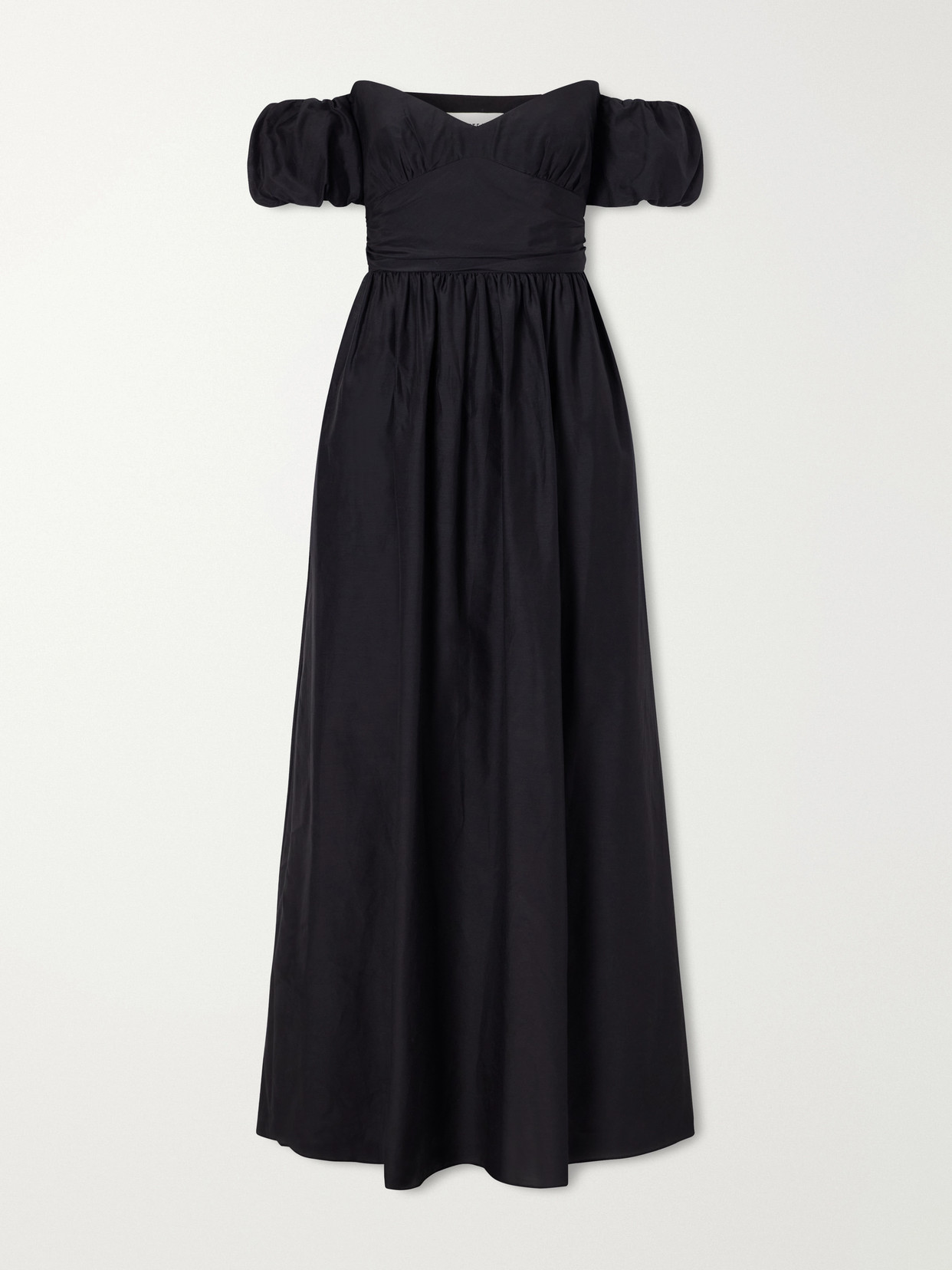 Matteau Organic Cotton-blend Off Shoulder Midi Dress In Black