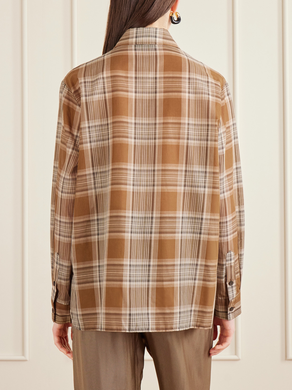 Checked Cotton-Voile Shirt