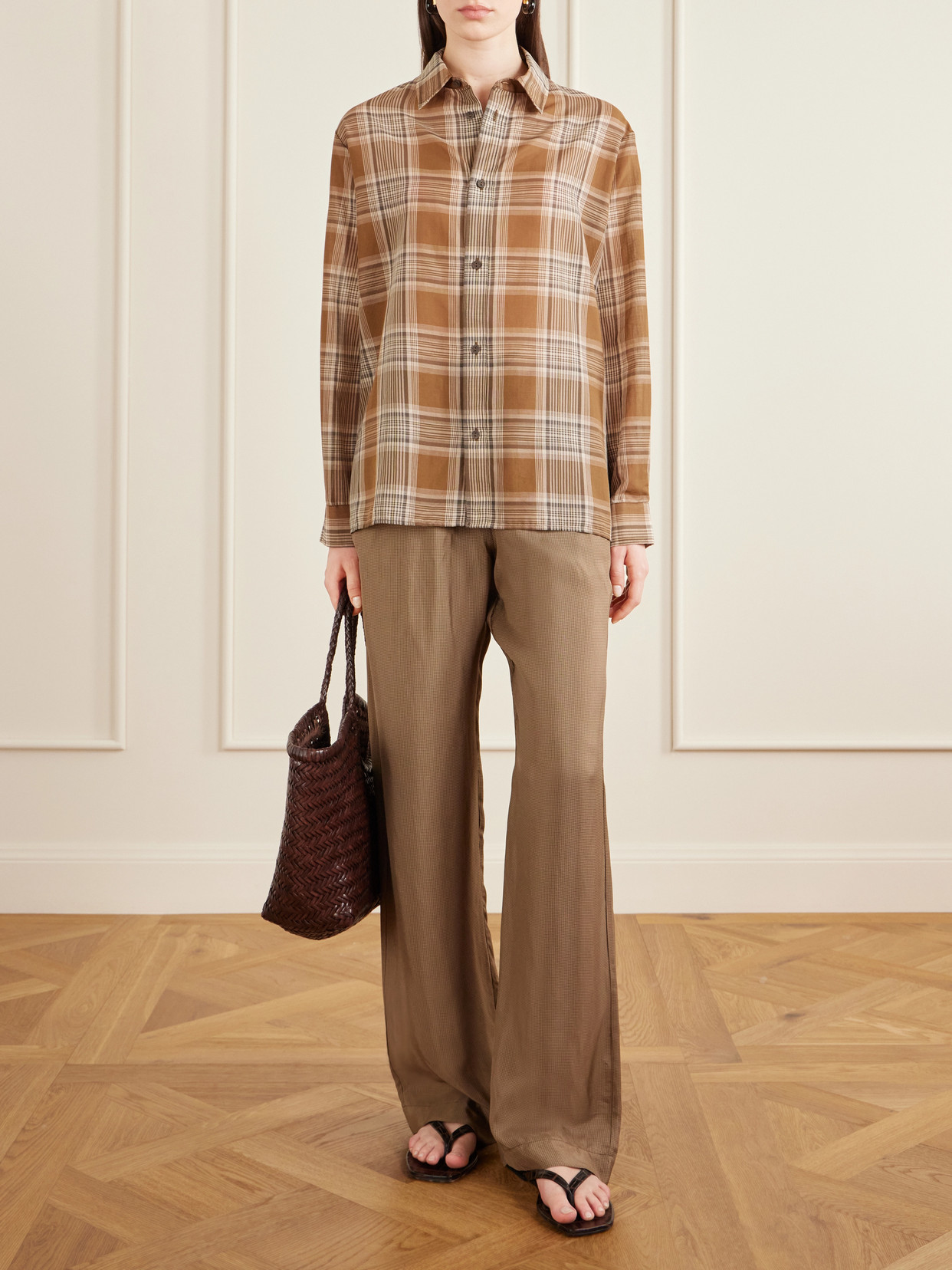 Checked Cotton-Voile Shirt