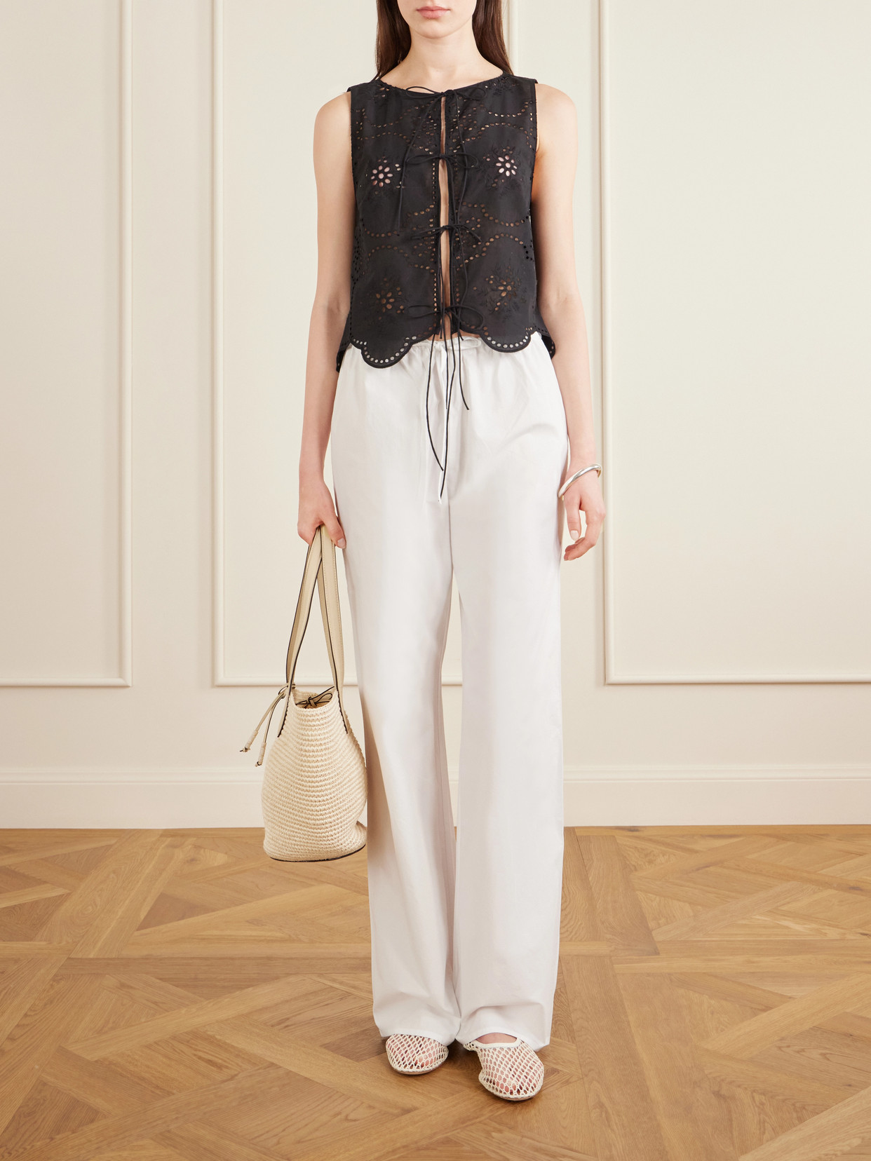 Scalloped Broderie Anglaise Cotton Top