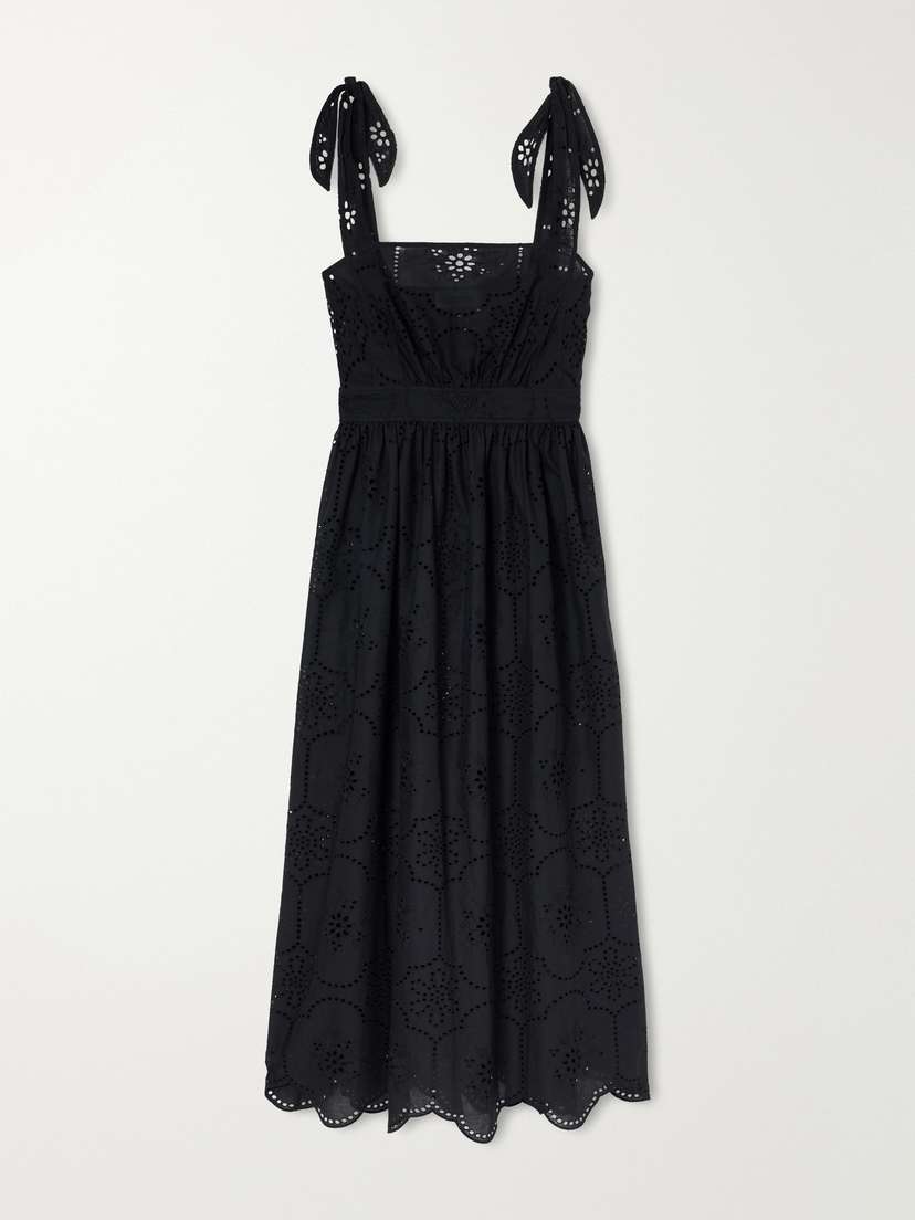 Matteau Broderie Apron Broderie Anglaise Cotton Midi Dress