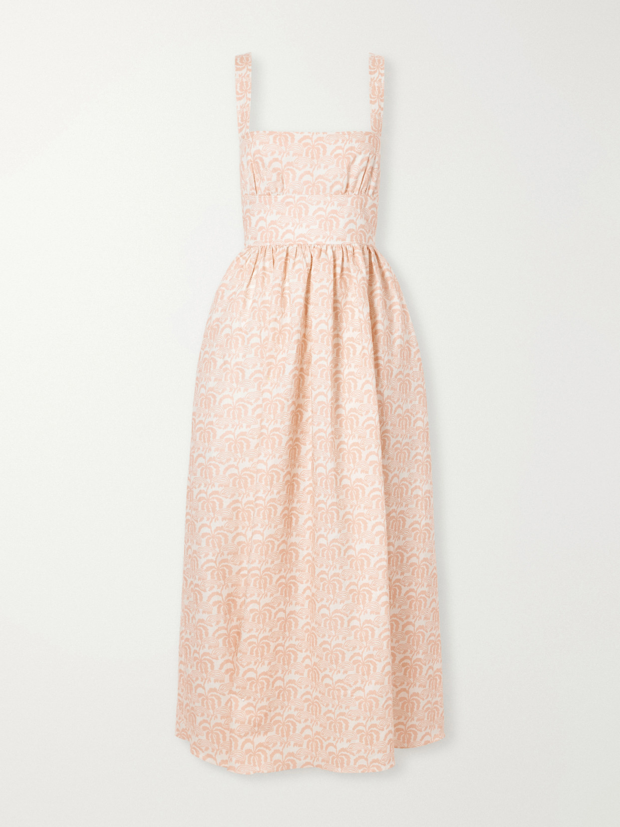 Matteau Crossback Linen-blended Maxi Dress In Pink