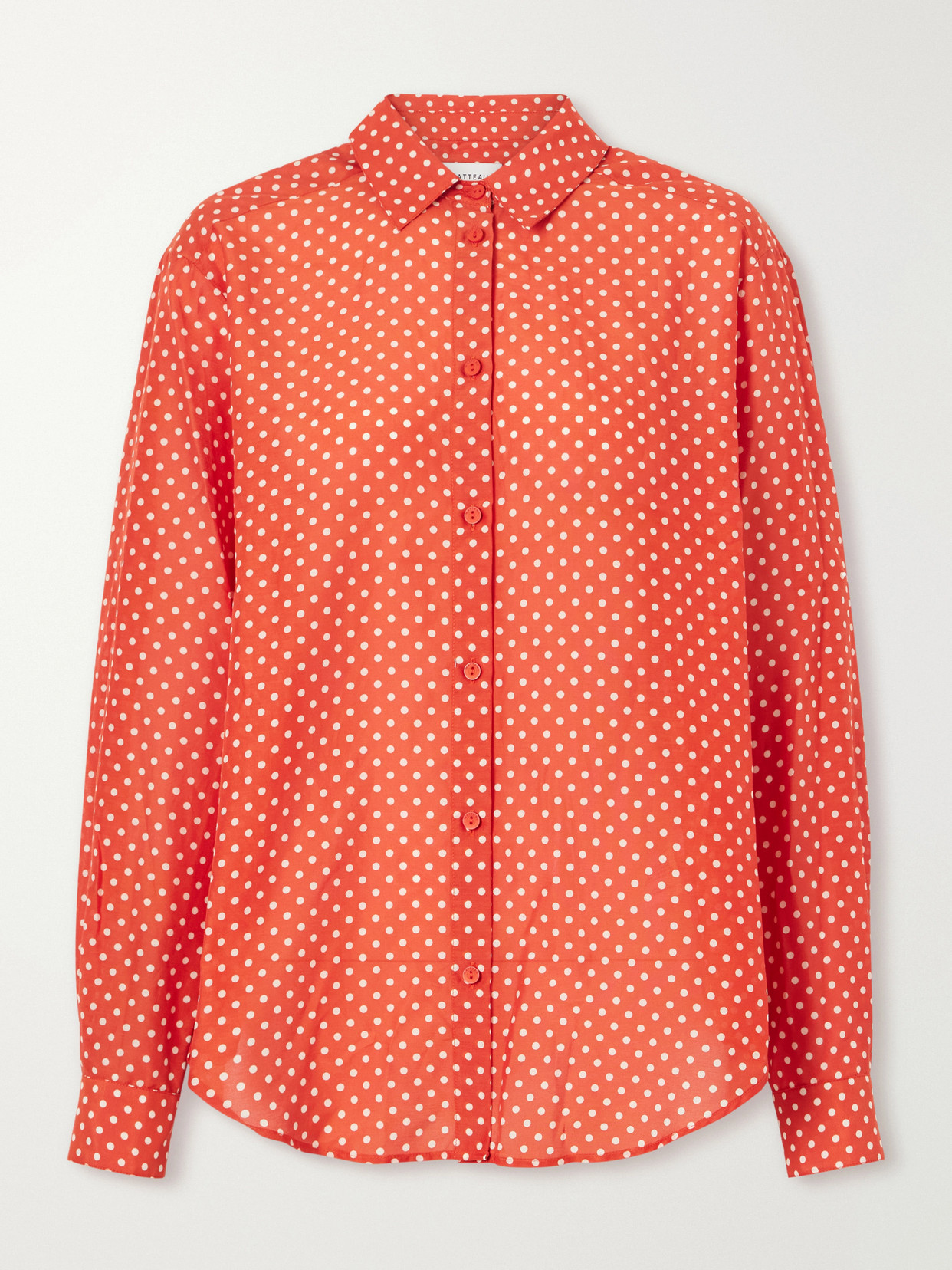 Matteau Polka Dots Organic Cotton Blend Shirt In Red