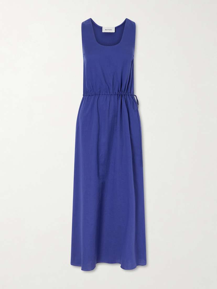 Matteau Tie-detailed Gathered Cotton Midi Dress | Thumbnail 5 Matteau Tie-detailed Gathered Cotton Midi Dress | Thumbnail 5