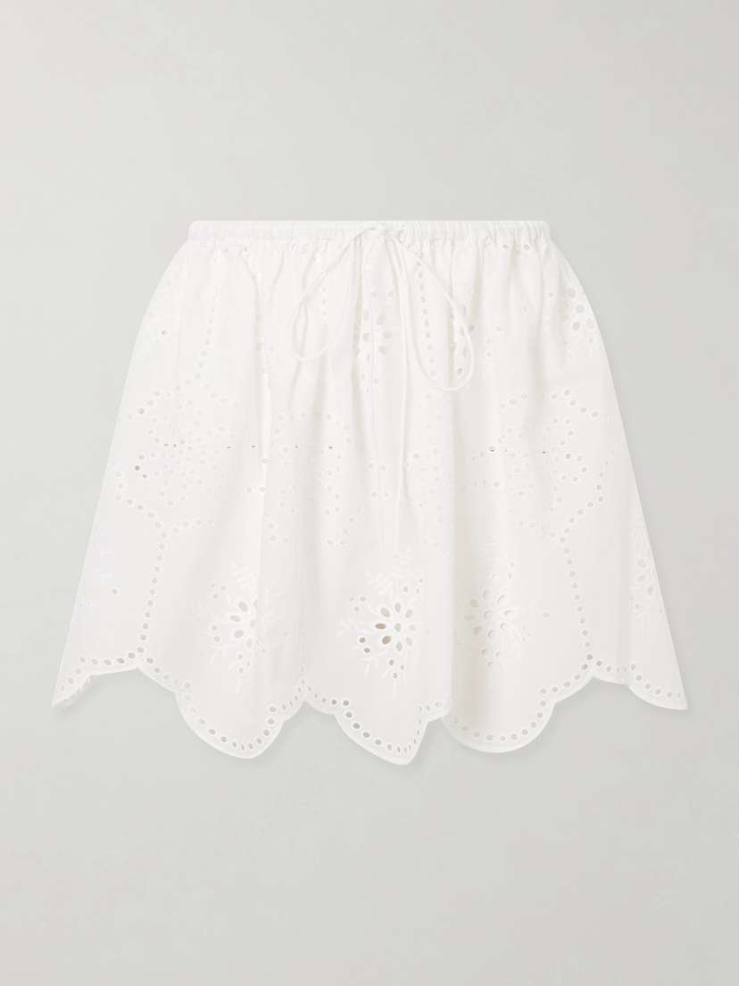 Matteau Scalloped Broderie Anglaise-trimmed Cotton Mini Skirt | Thumbnail 5