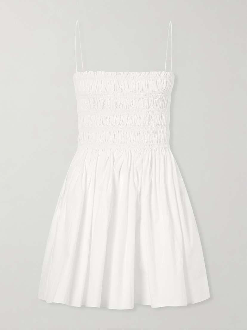 Matteau Shirred Cotton Mini Dress