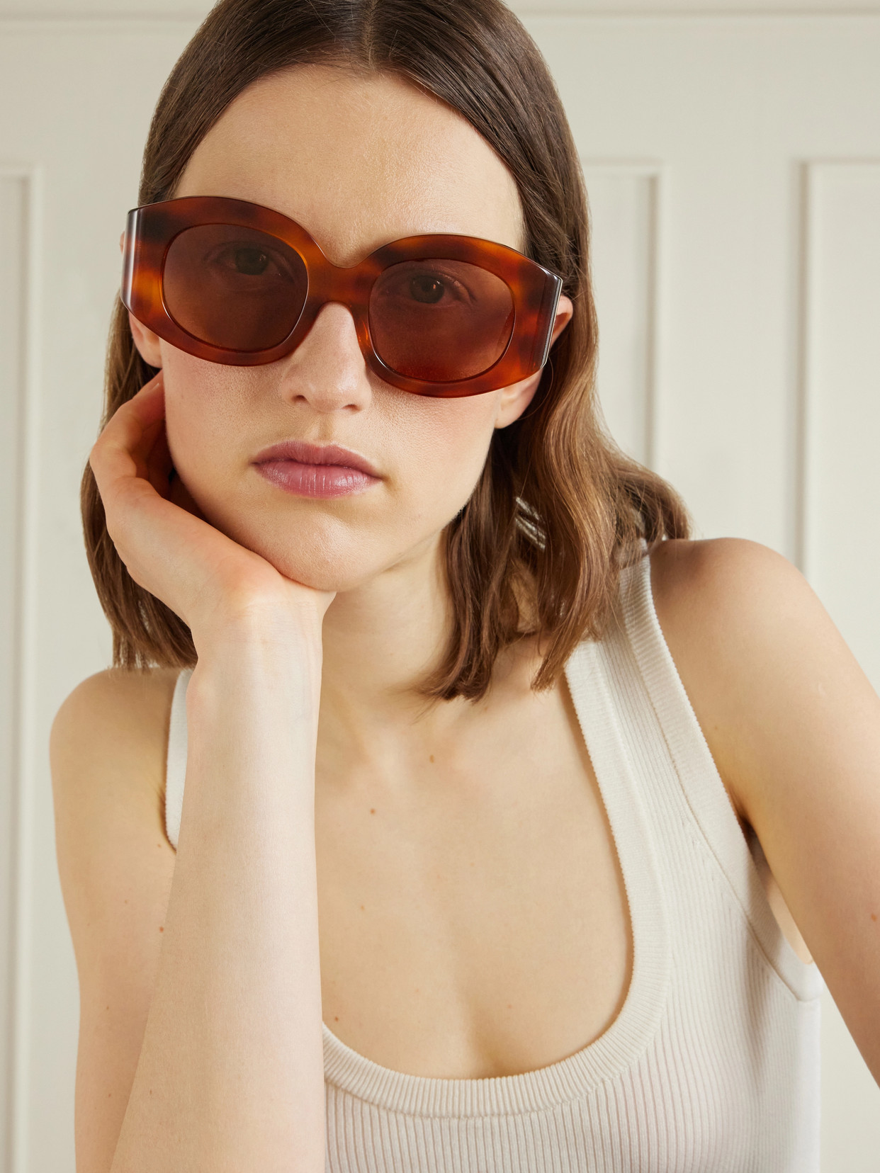 Matteau Eclipse Round-frame Tortoiseshell Acetate Sunglasses In Brown