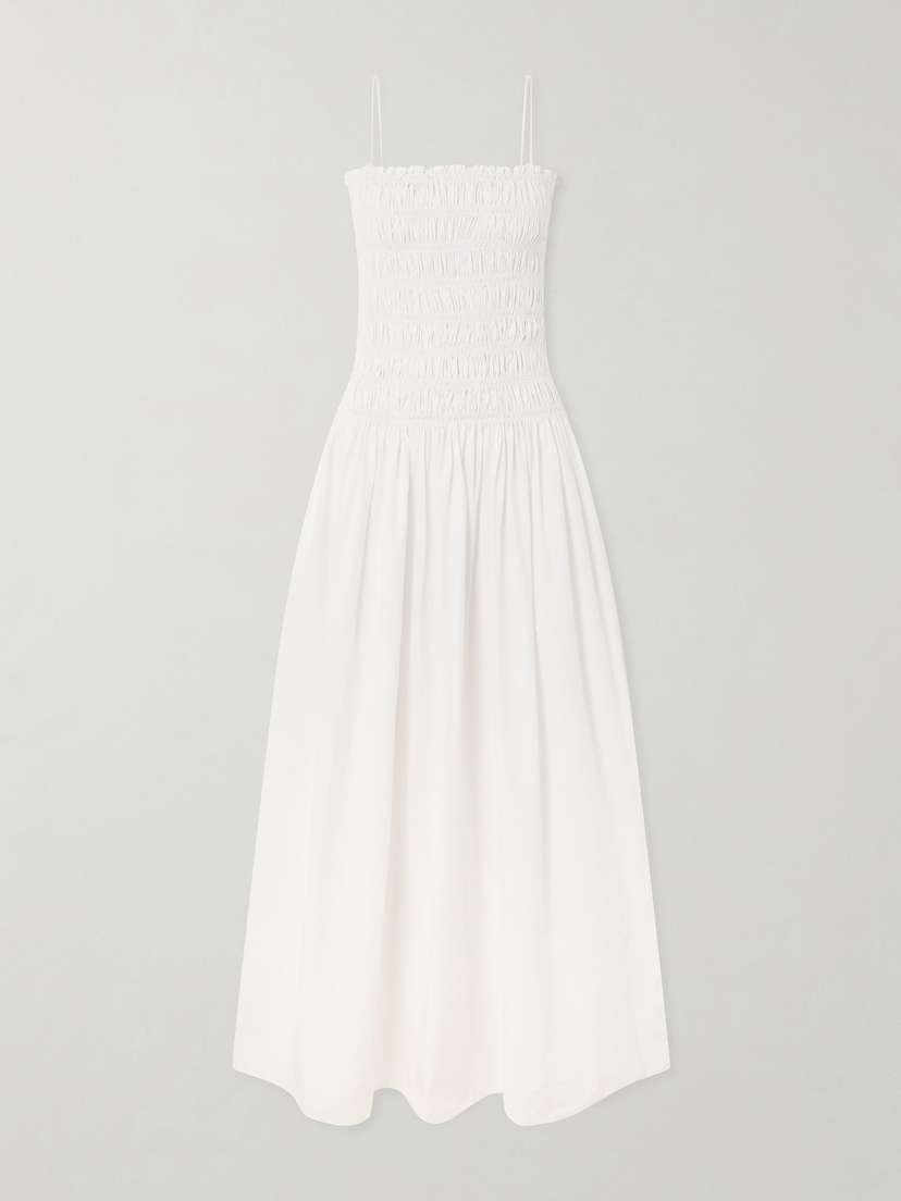 Matteau Shirred Organic Cotton Midi Dress