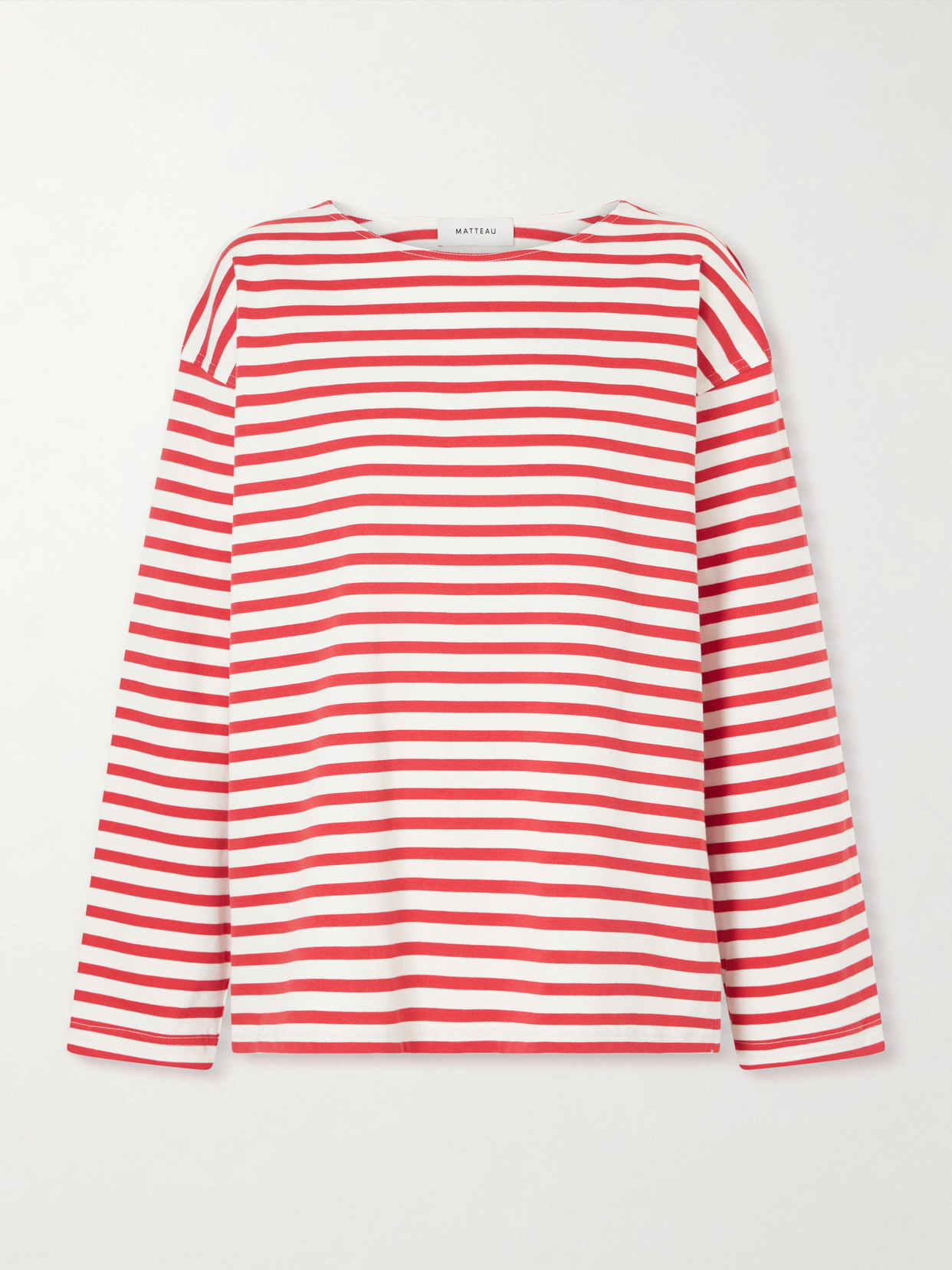 Matteau Breton Striped Cotton-jersey T-shirt In Red