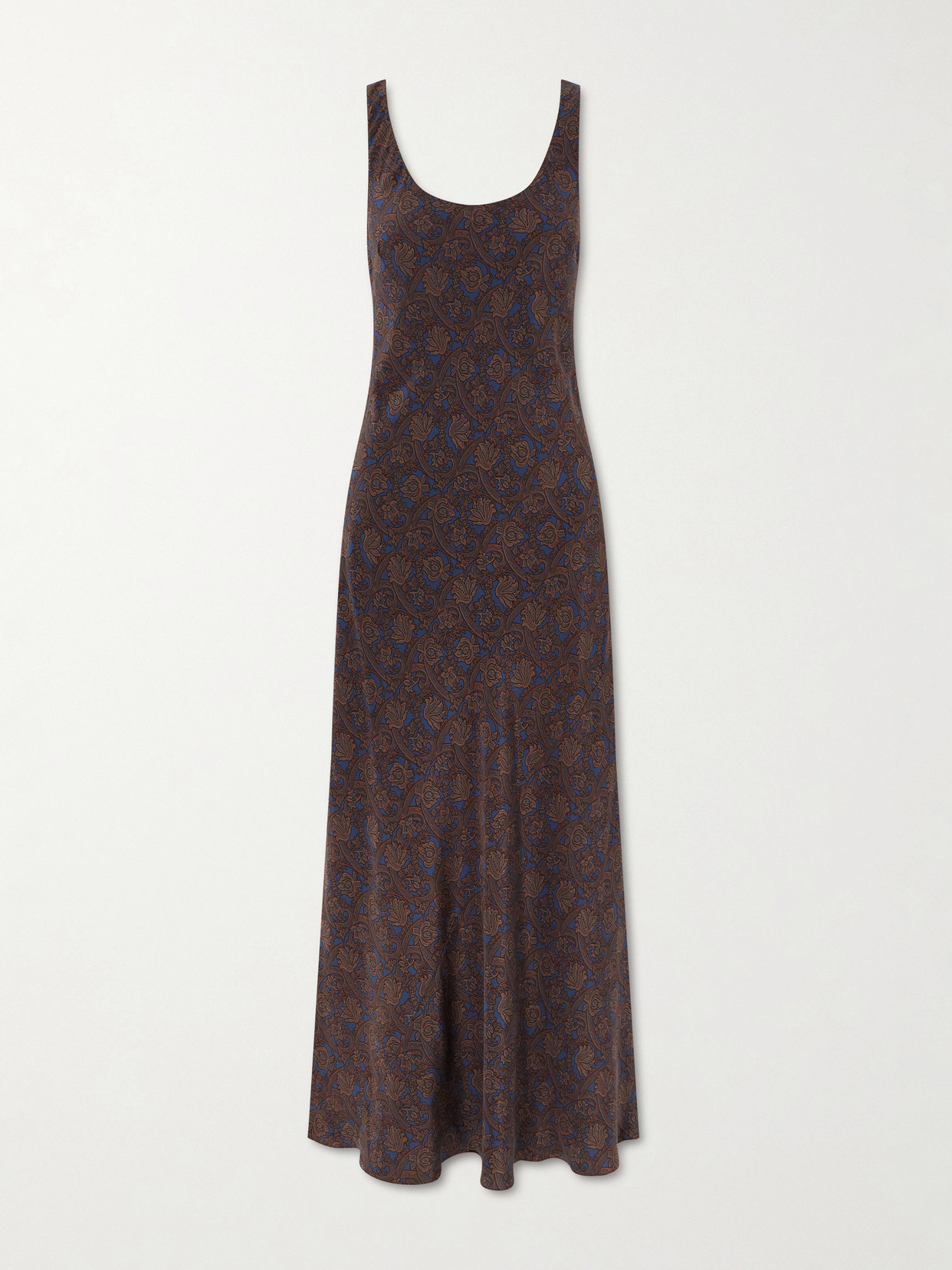 Matteau Printed Silk-crepe Maxi Dress In Brown